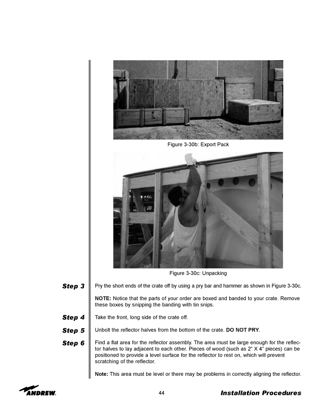 Andrew 3.7-Meter Earth Station Antenna manual 30b Export Pack 