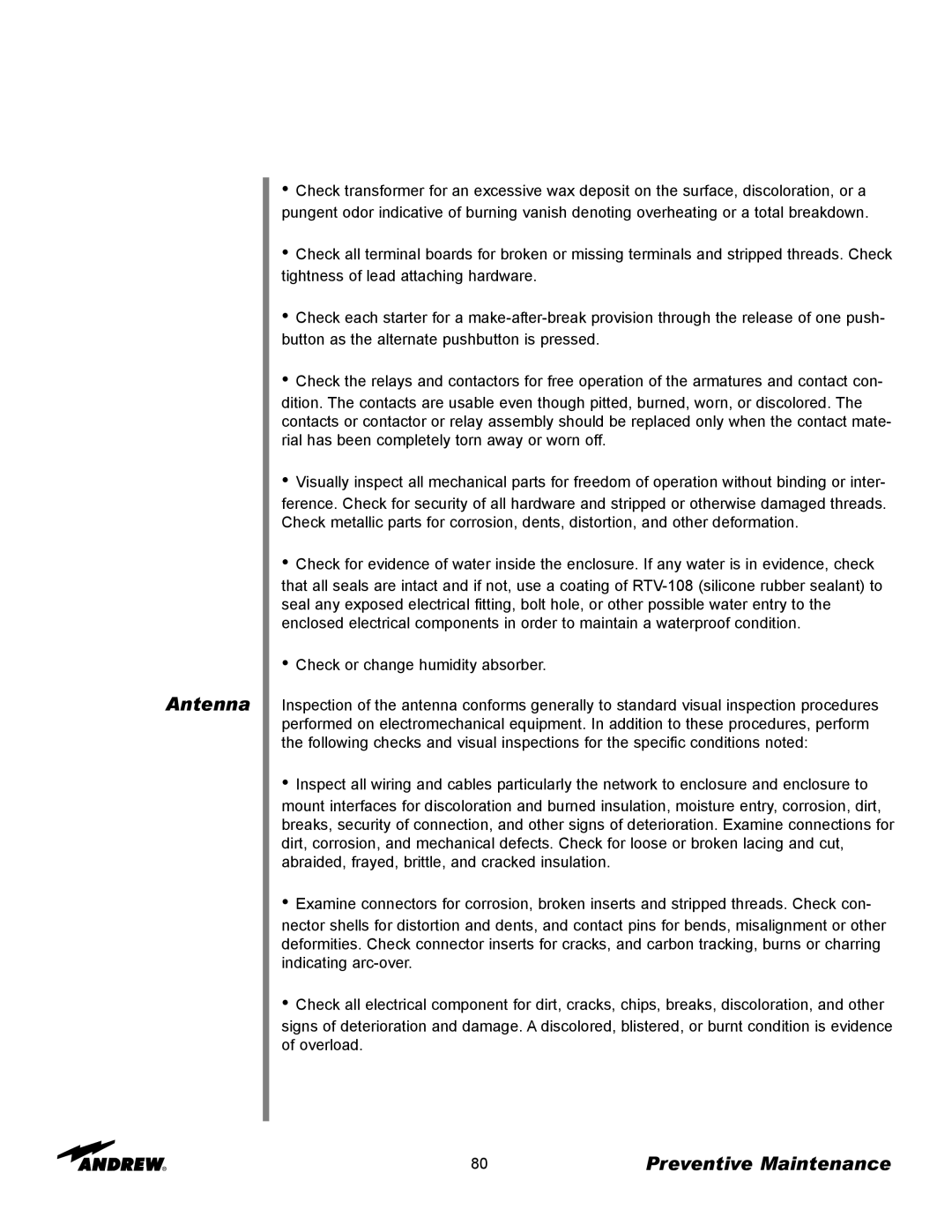 Andrew 3.7-Meter Earth Station Antenna manual 