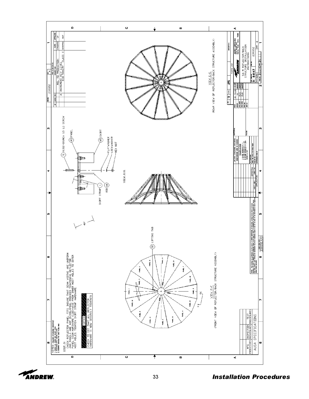 Andrew 5.6-Meter ESA manual Installation Procedures 