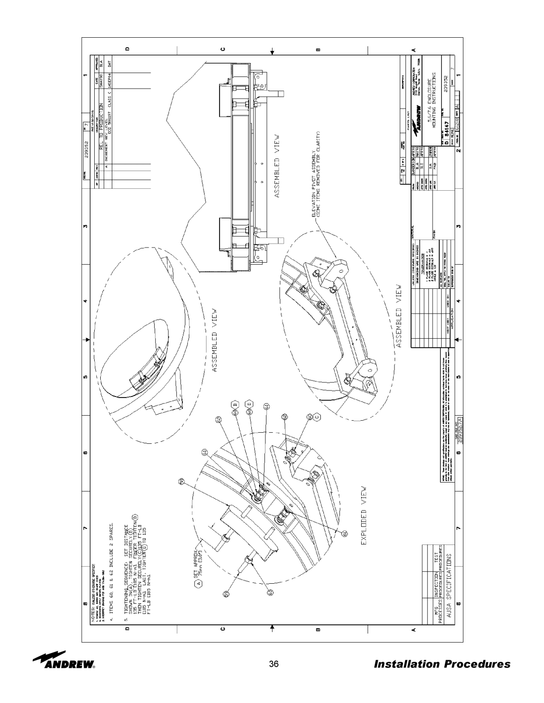 Andrew 5.6-Meter ESA manual Installation Procedures 