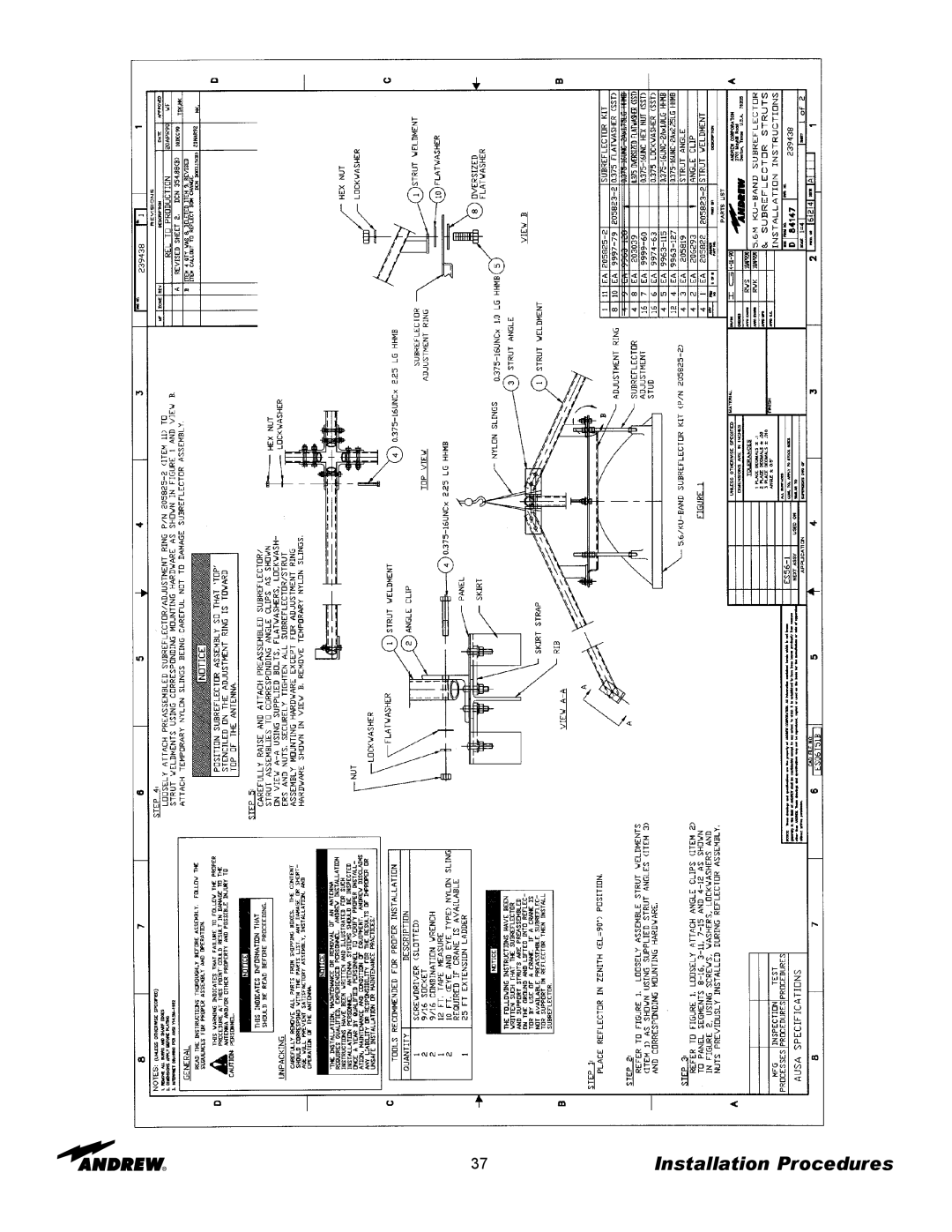 Andrew 5.6-Meter ESA manual Installation Procedures 