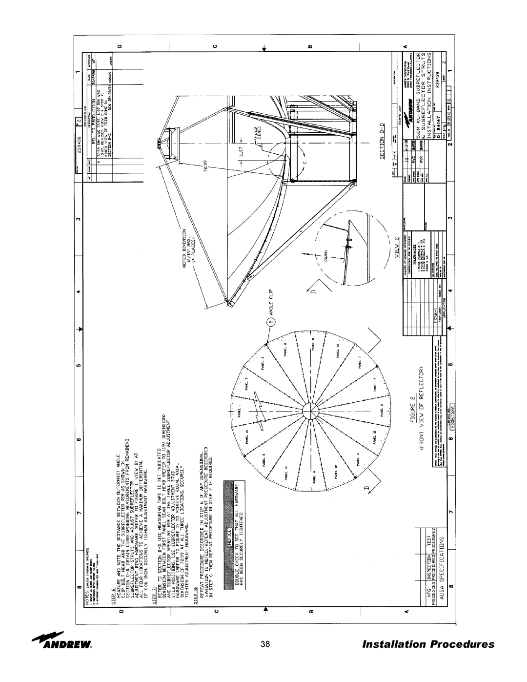 Andrew 5.6-Meter ESA manual Installation Procedures 