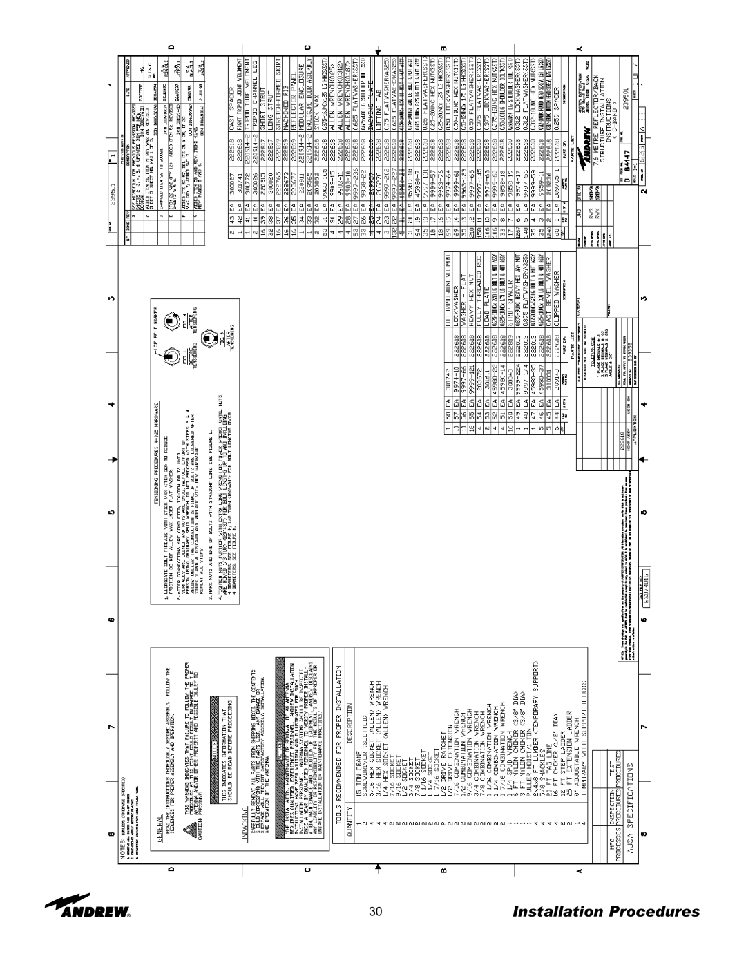 Andrew 7.6-Meter ESA manual Installation Procedures 