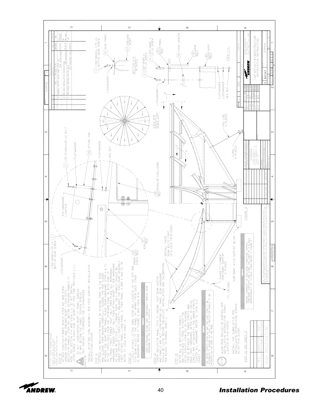 Andrew 7.6-Meter ESA manual Installation Procedures 