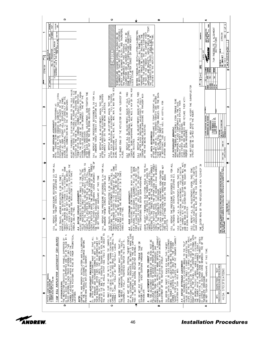 Andrew 7.6-Meter ESA manual Installation Procedures 