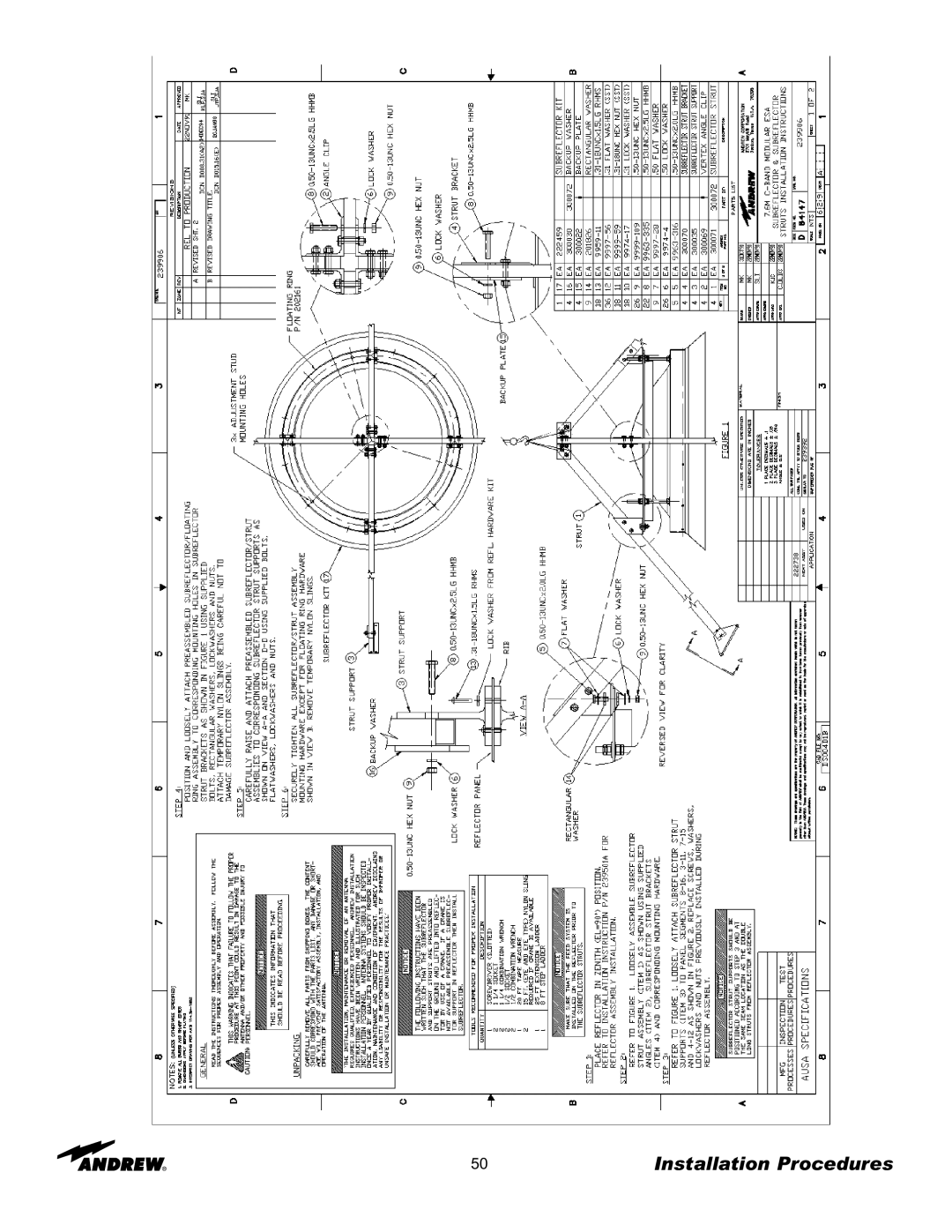 Andrew 7.6-Meter ESA manual Installation Procedures 