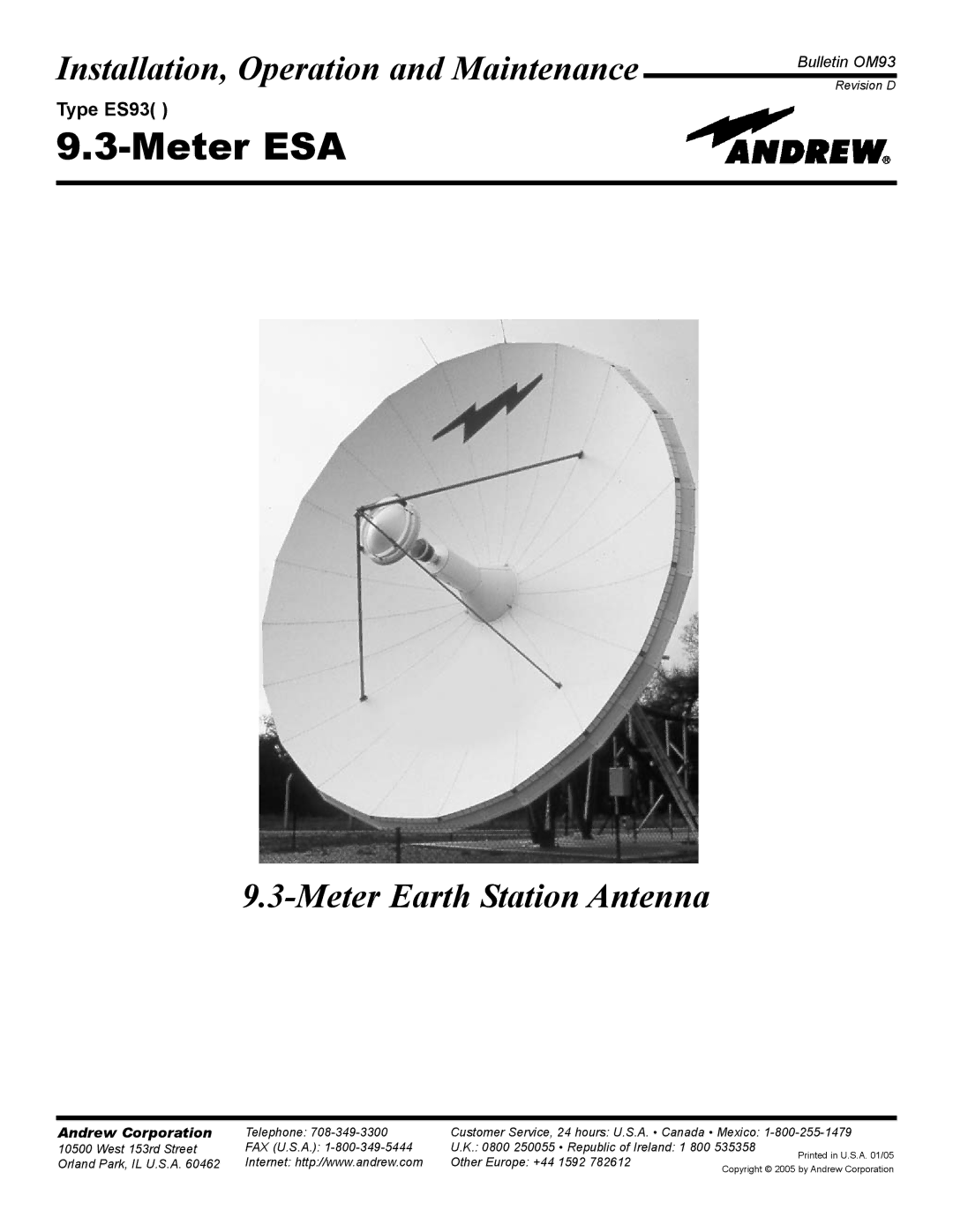 Andrew 9.3-Meter ESA manual 