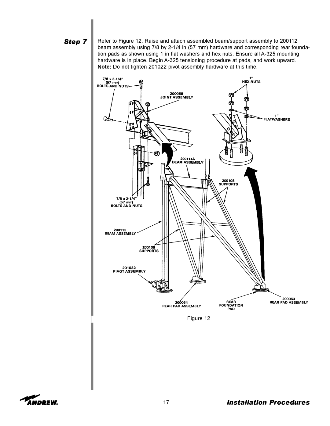 Andrew 9.3-Meter ESA manual Step, Installation Procedures 