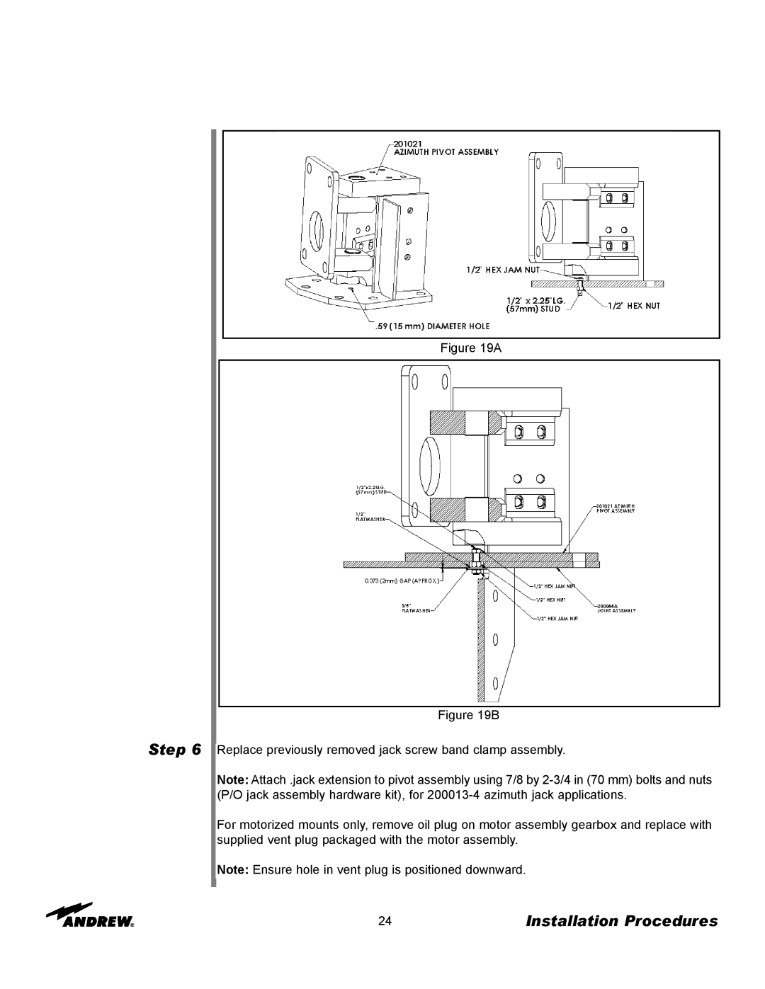 Andrew 9.3-Meter ESA manual Step, Installation Procedures, A B 