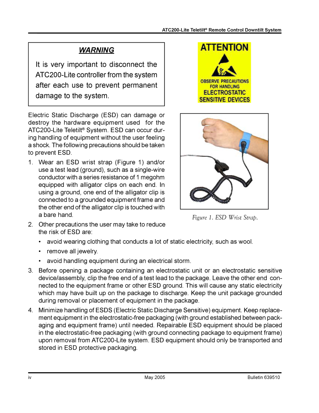 Andrew ATC200-Lite manual ESD Wrist Strap 