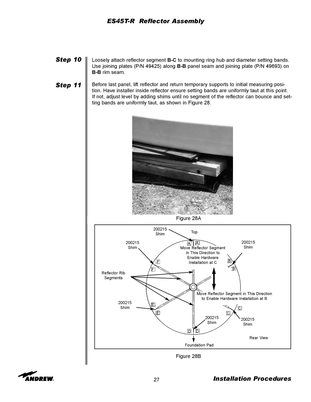 Andrew manual ES45T-R Reflector Assembly Step 