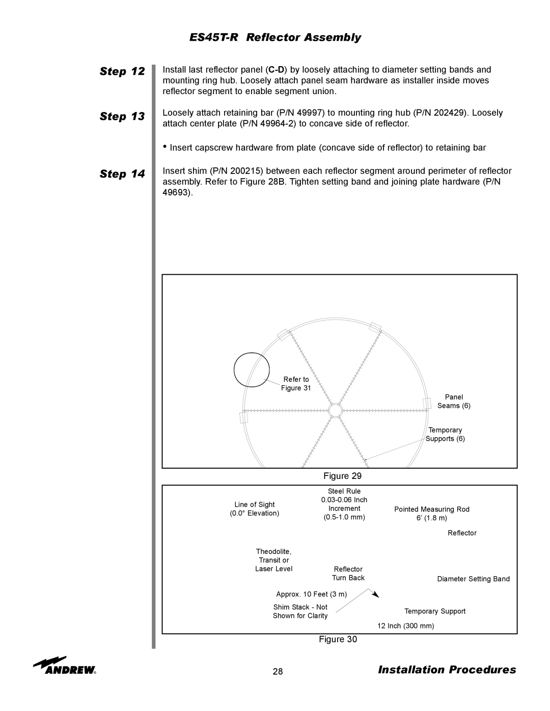 Andrew manual Step ES45T-R Reflector Assembly 