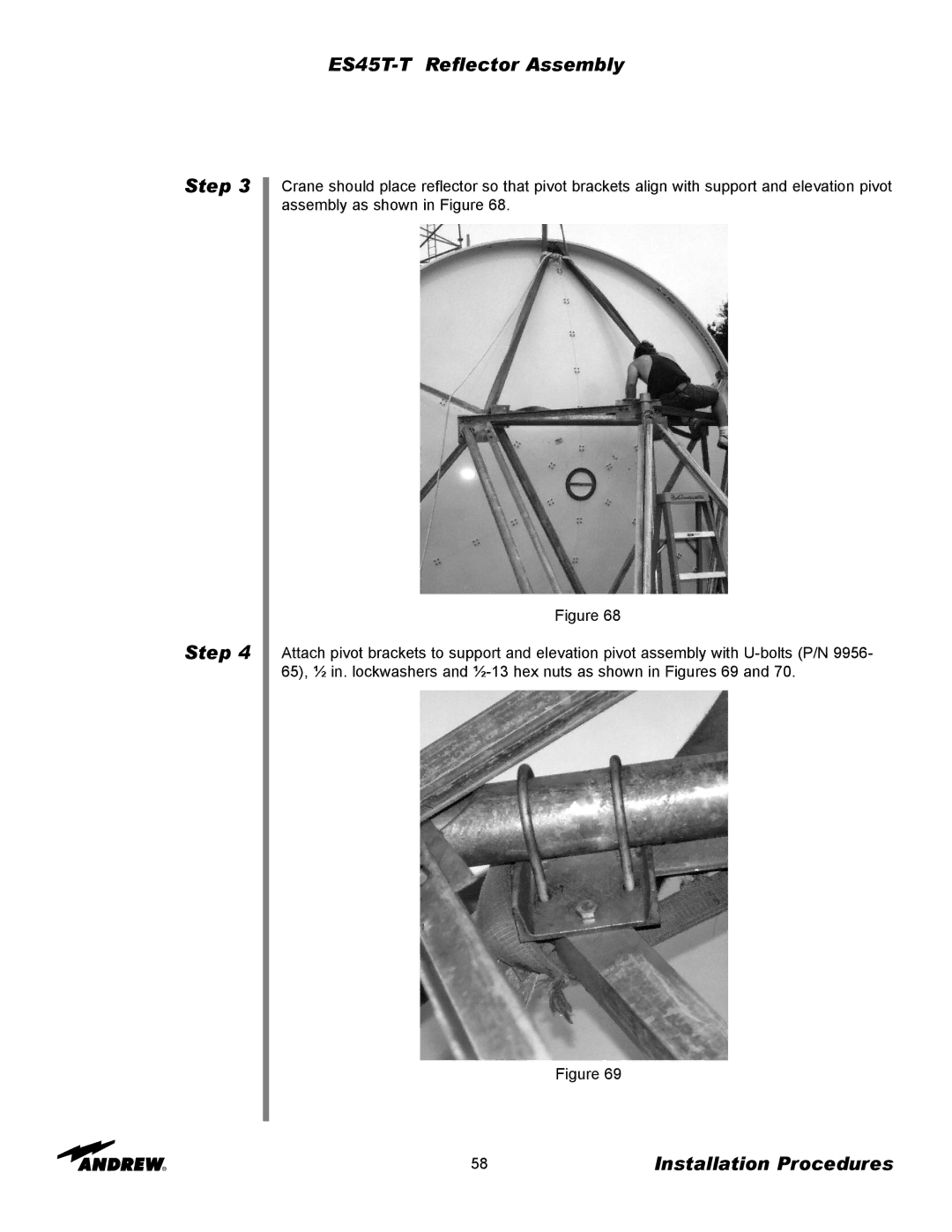 Andrew manual ES45T-T Reflector Assembly Step 