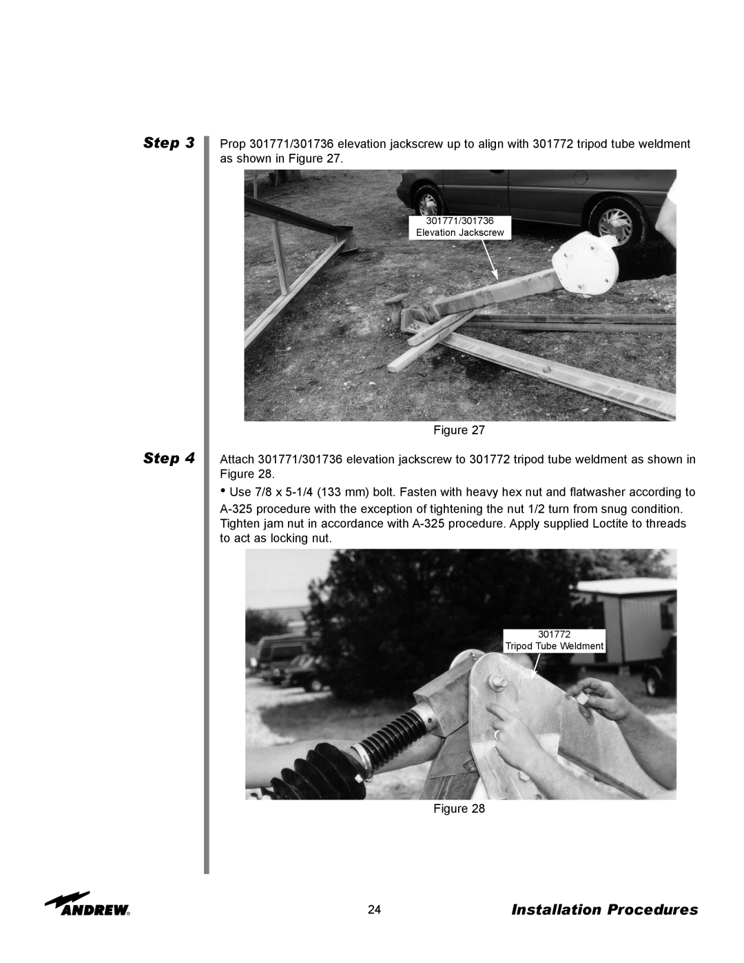 Andrew ES73 manual Step Step, Installation Procedures, Figure 
