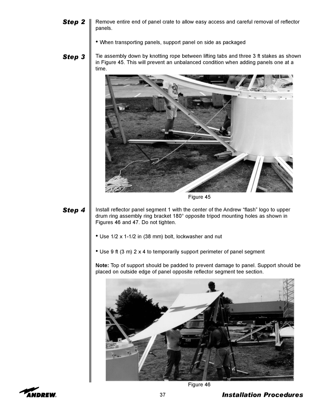 Andrew ES73 manual Step Step Step, Installation Procedures, Figure 