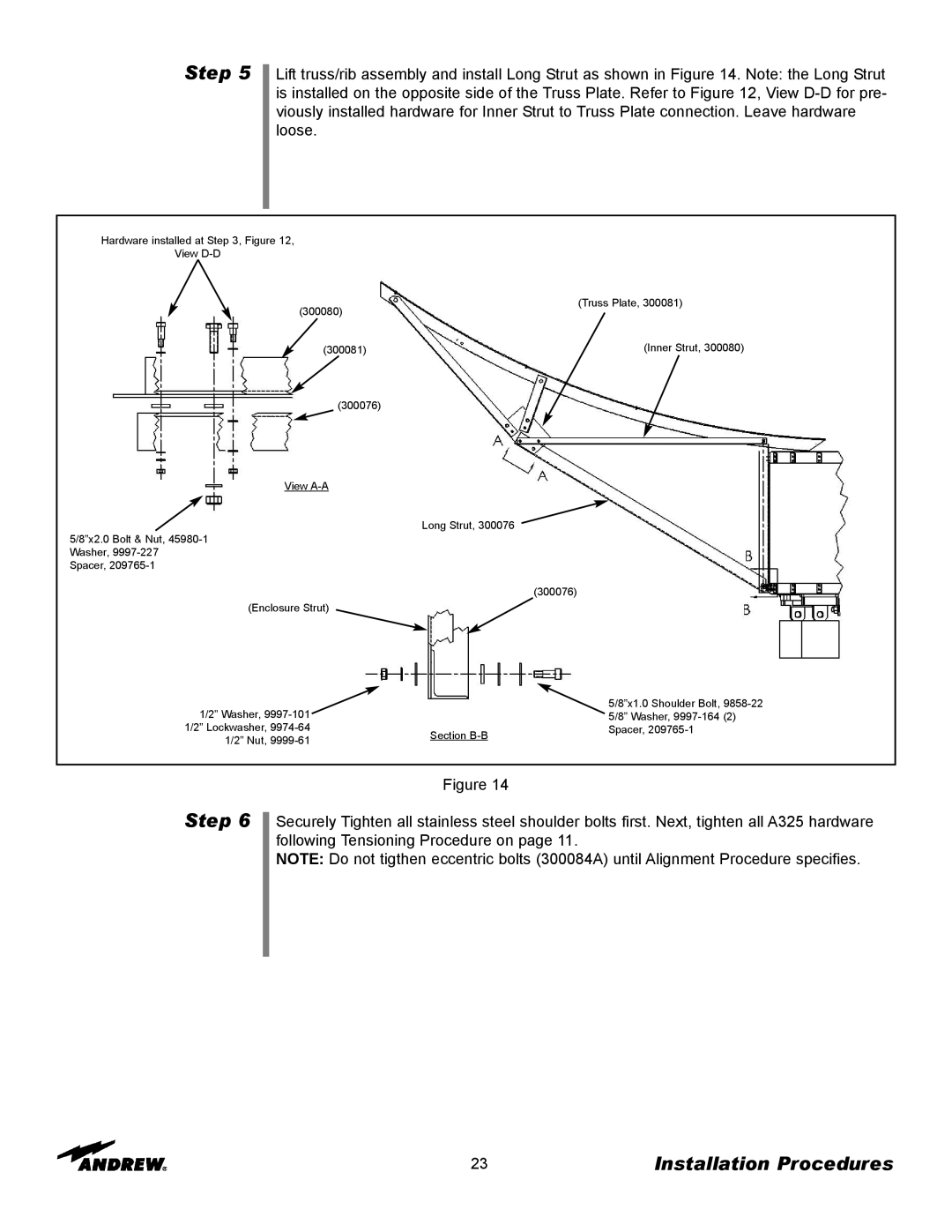 Andrew ES76PK-1 installation instructions Step 