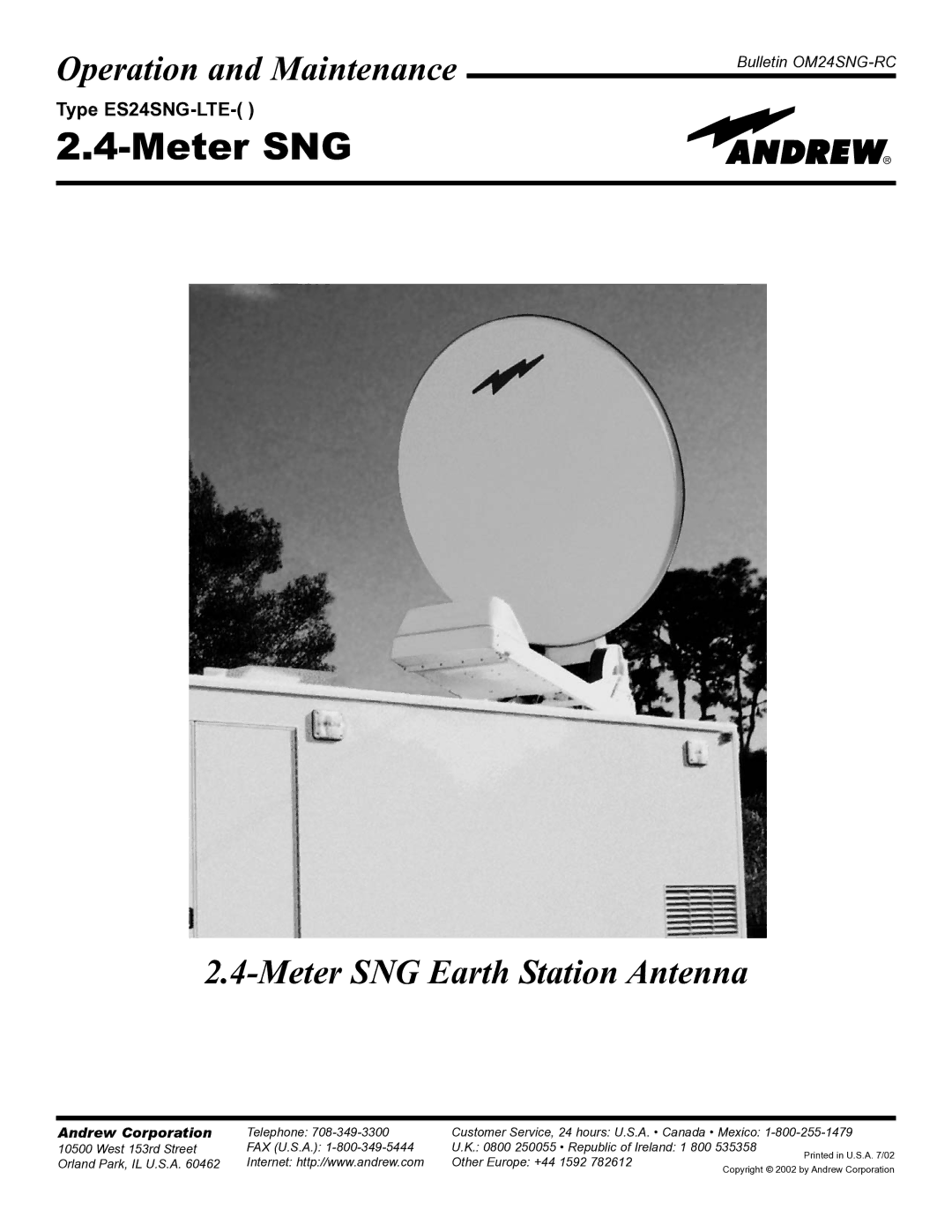 Andrew OM24SNG-RC manual Meter SNG 