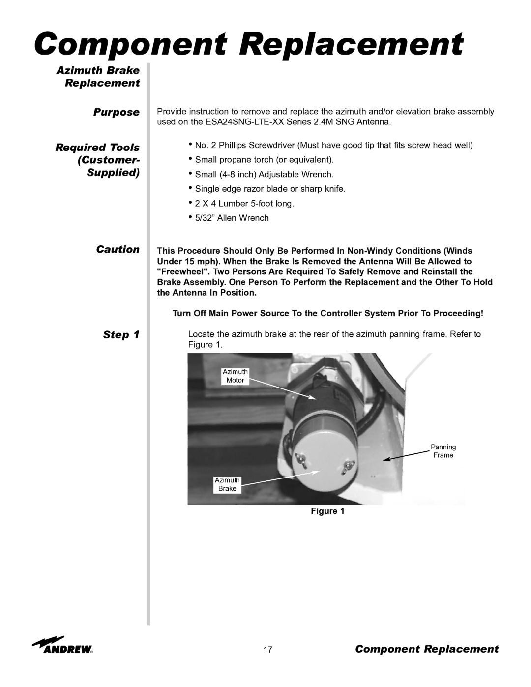 Andrew OM24SNG-RC manual Component Replacement 