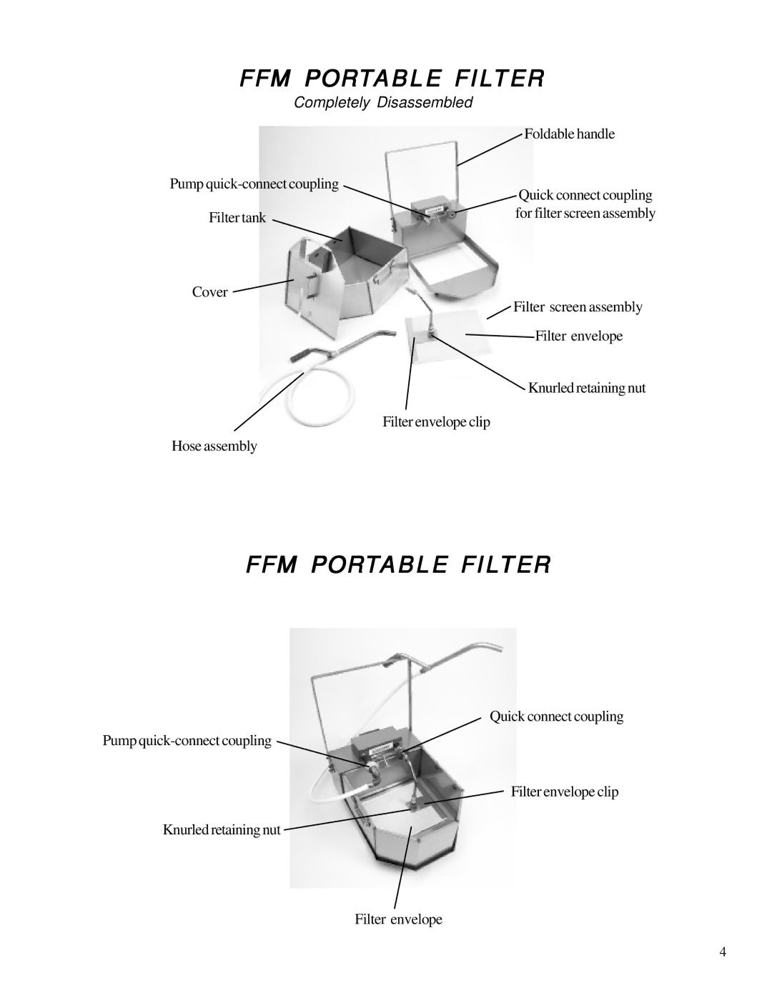 Anetsberger Brothers FFM-80, FFM-150 warranty FFM Portable Filter, Completely Disassembled 