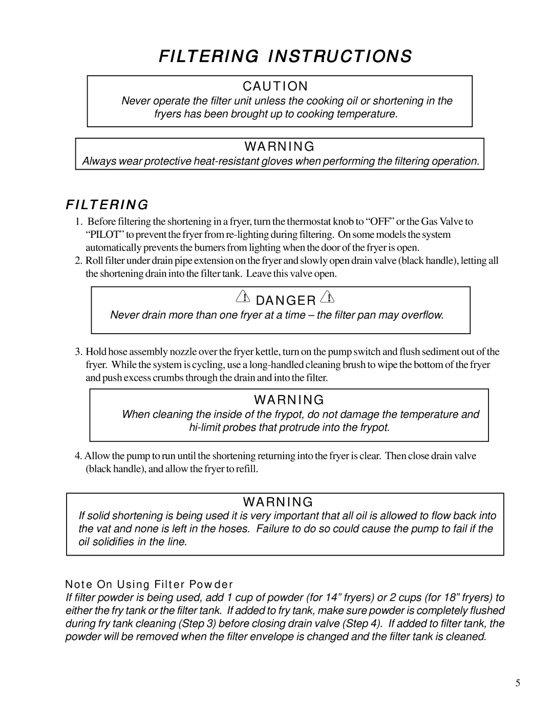 Anetsberger Brothers FFM-150, FFM-80 warranty Filtering Instructions 