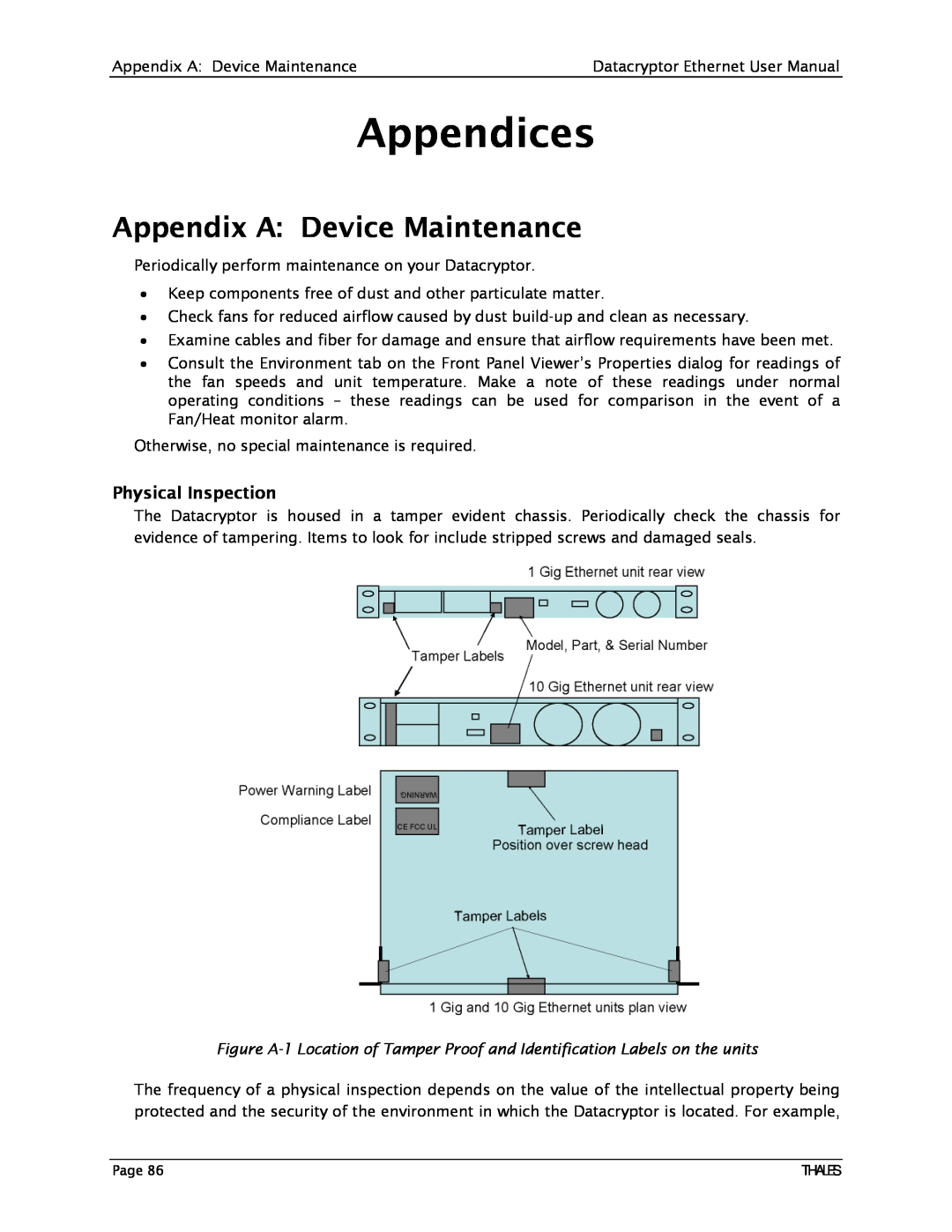 Angenieux 1270A450-005 user manual Appendix A Device Maintenance, Appendices 