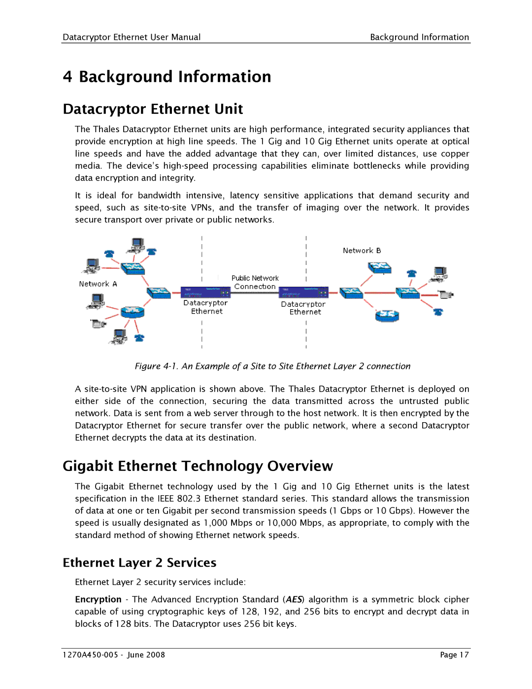 Angenieux 1270A450-005 user manual Background Information, Datacryptor Ethernet Unit, Gigabit Ethernet Technology Overview 