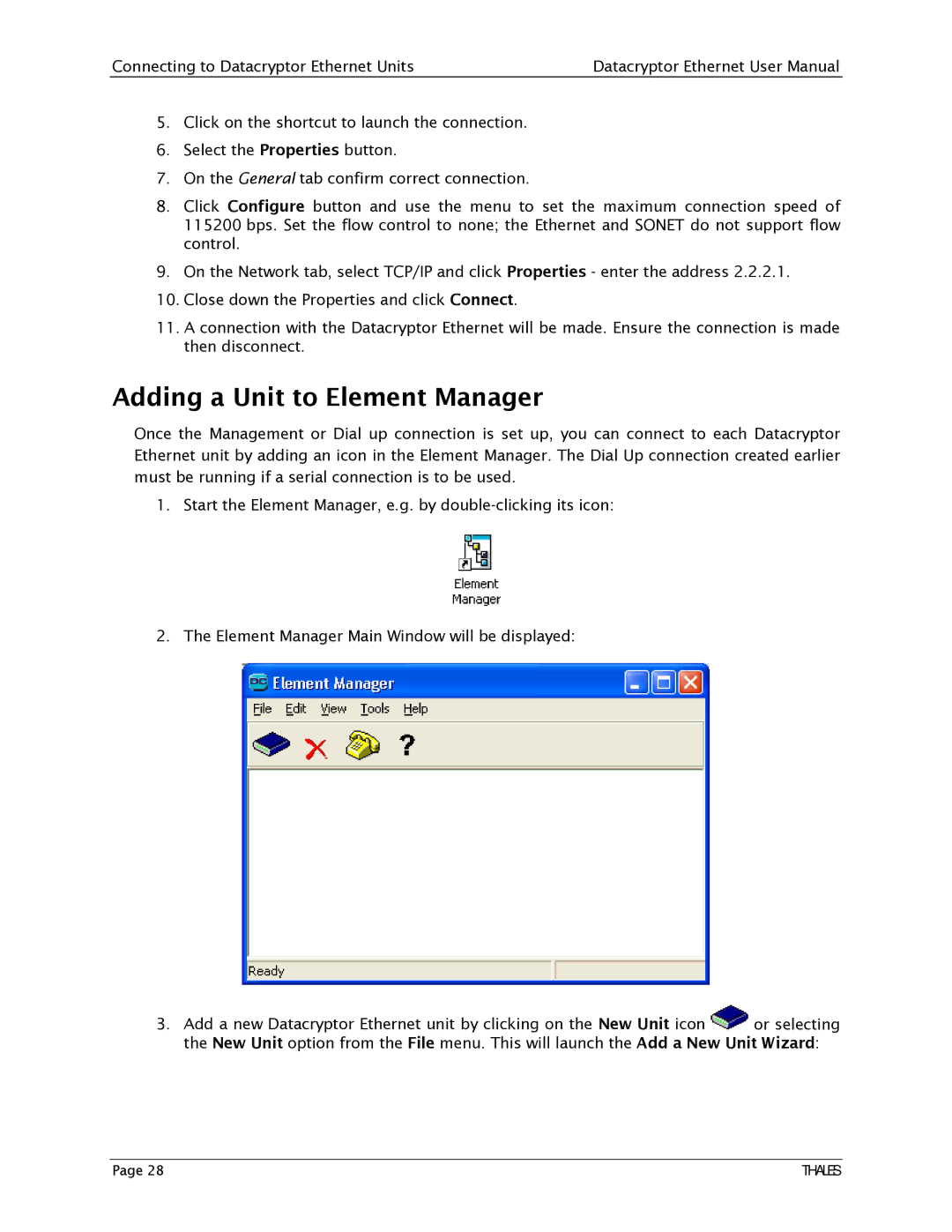 Angenieux 1270A450-005 user manual Adding a Unit to Element Manager 