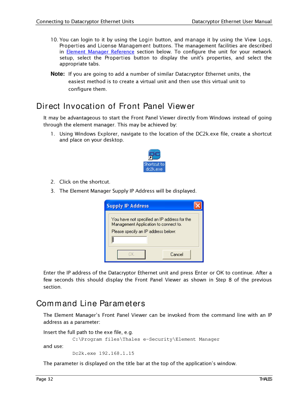 Angenieux 1270A450-005 user manual Direct Invocation of Front Panel Viewer, Command Line Parameters 