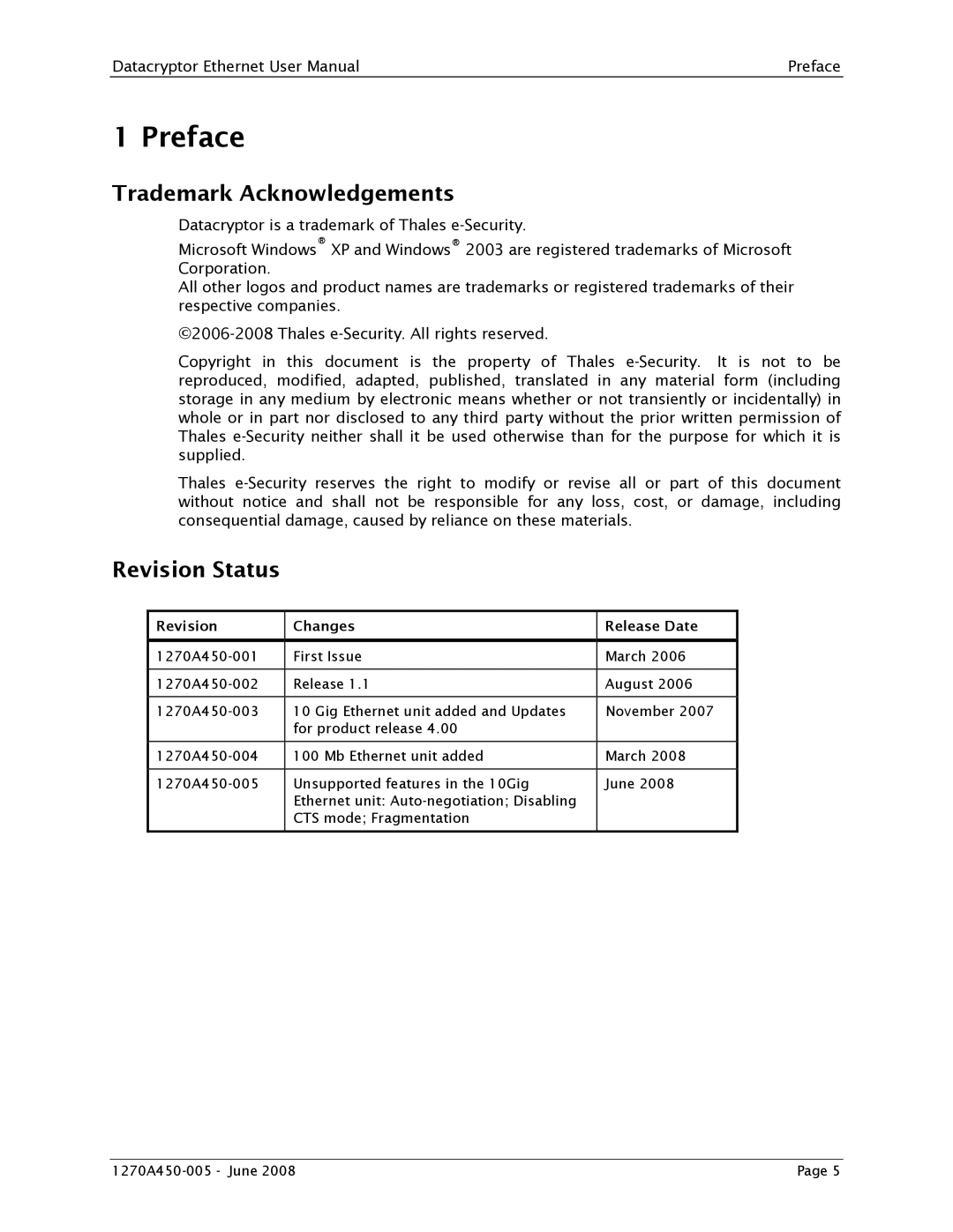 Angenieux 1270A450-005 user manual Preface, Trademark Acknowledgements, Revision Status 