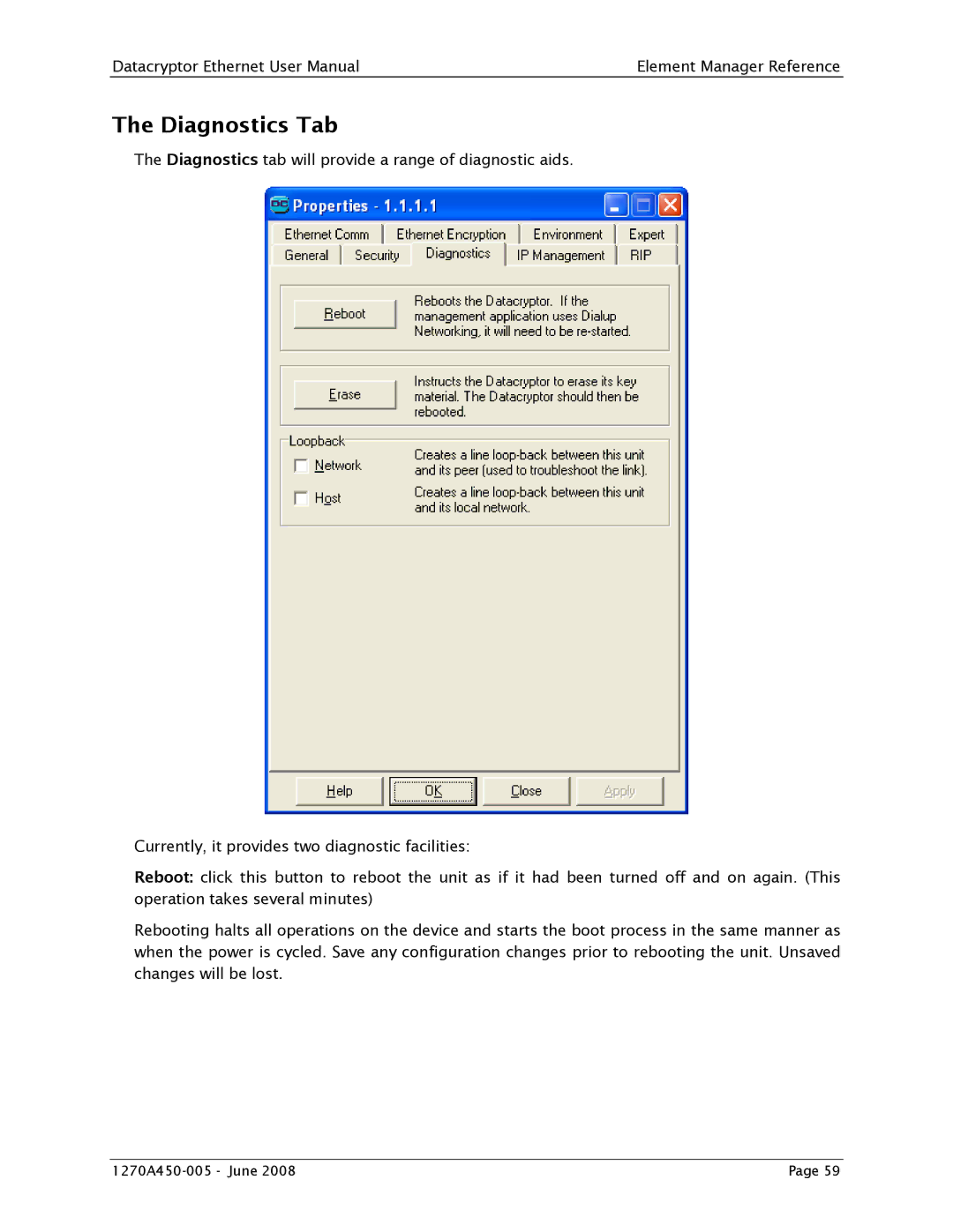 Angenieux 1270A450-005 user manual Diagnostics Tab 