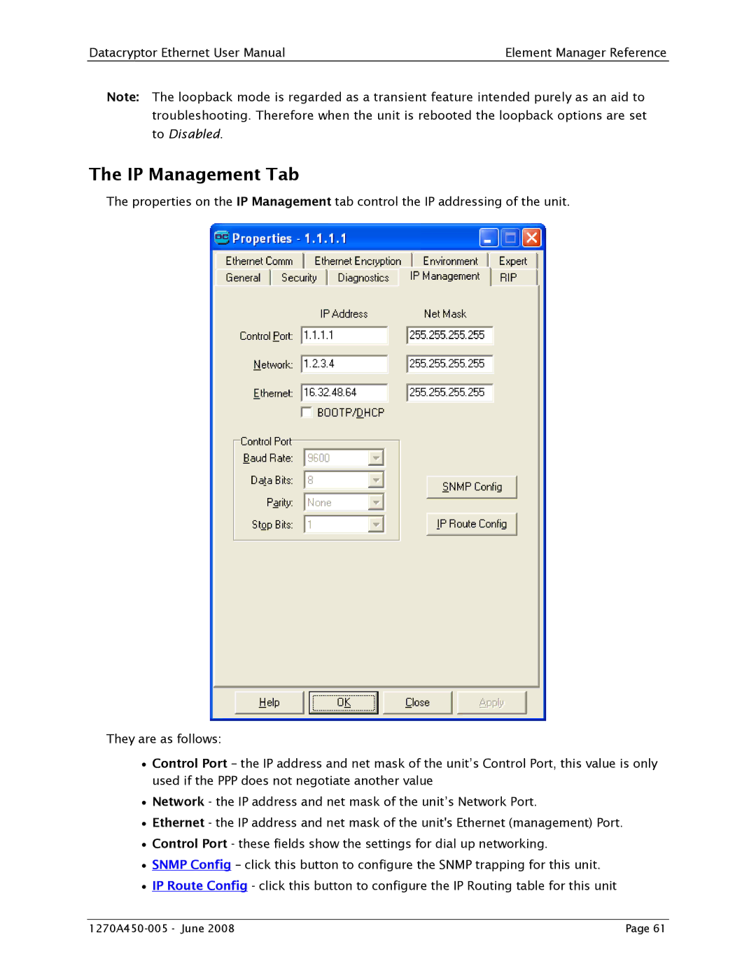 Angenieux 1270A450-005 user manual IP Management Tab 