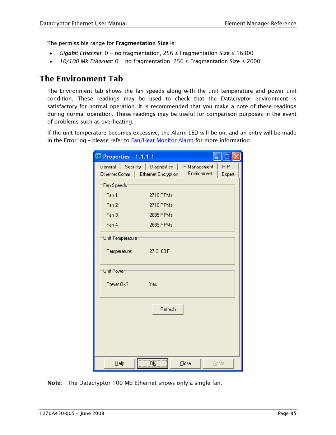 Angenieux 1270A450-005 user manual Environment Tab 