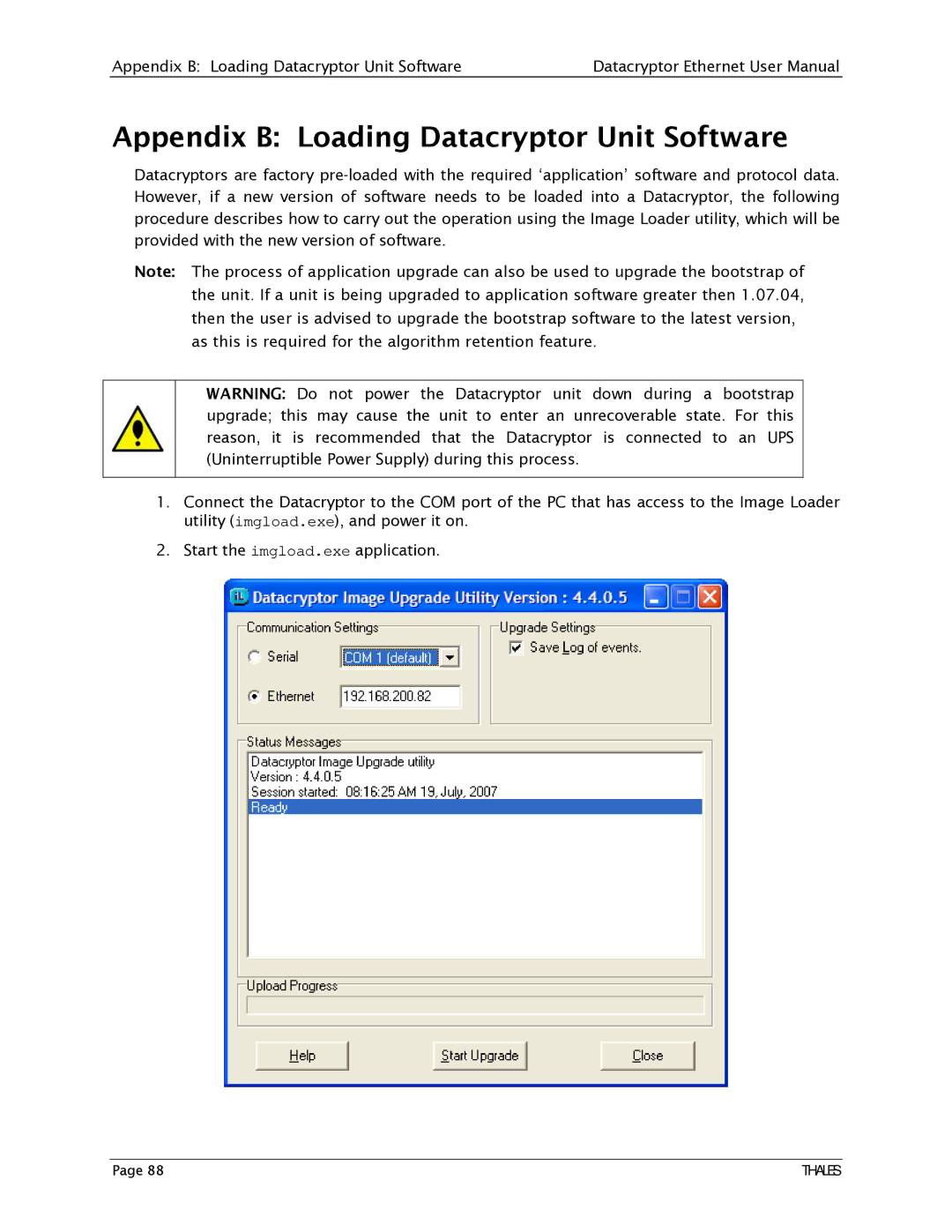 Angenieux 1270A450-005 user manual Appendix B Loading Datacryptor Unit Software 