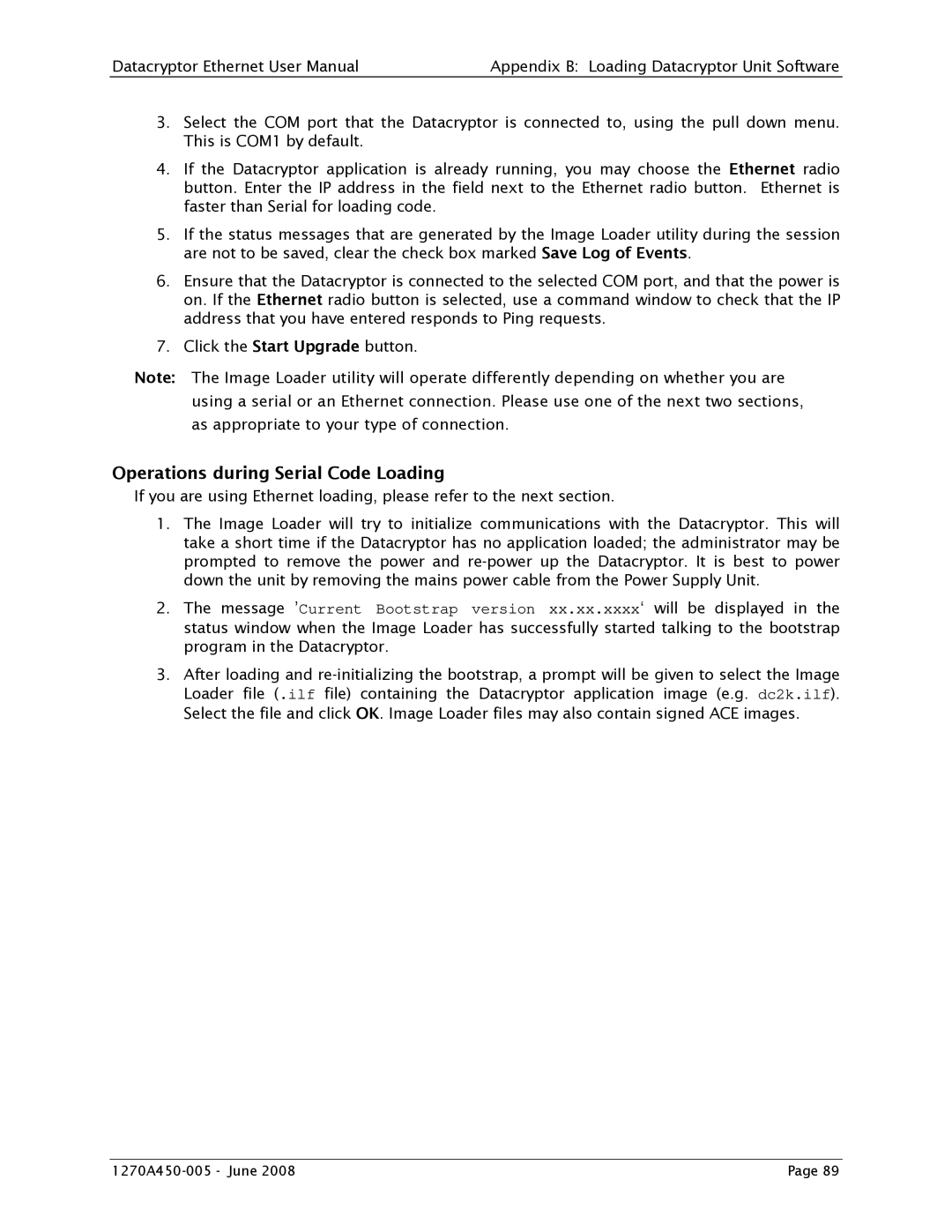 Angenieux 1270A450-005 user manual Operations during Serial Code Loading 