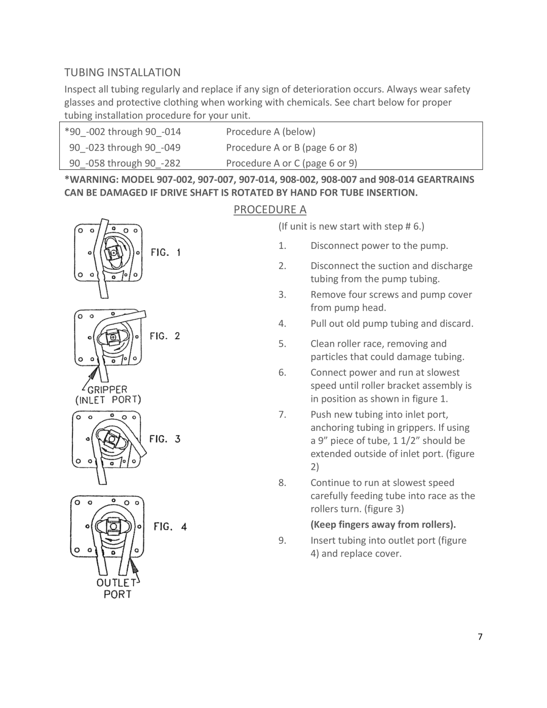 ANKO 908, 907 manual Tubing Installation, Procedure a 