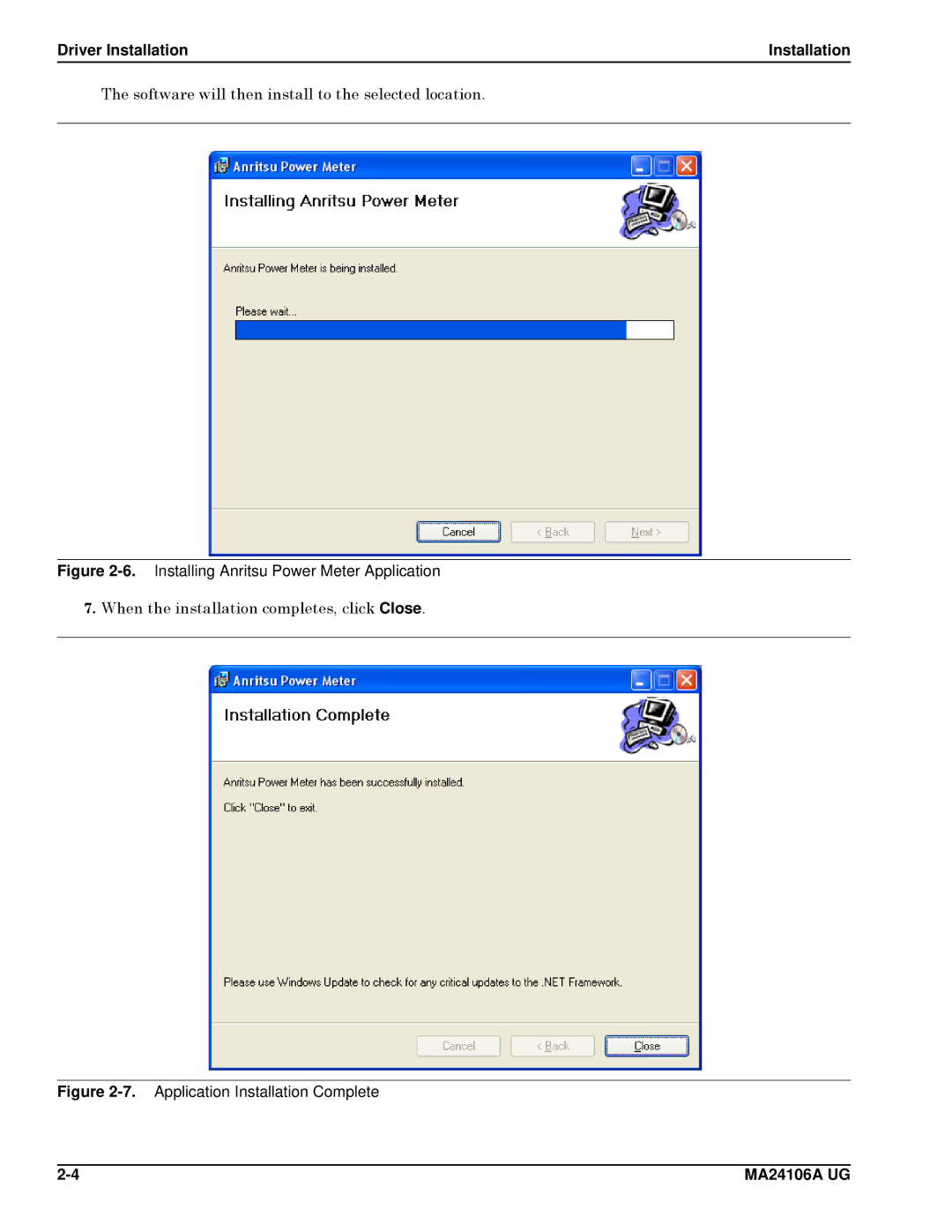 Anritsu 0701012, MA24106A manual Software will then install to the selected location 