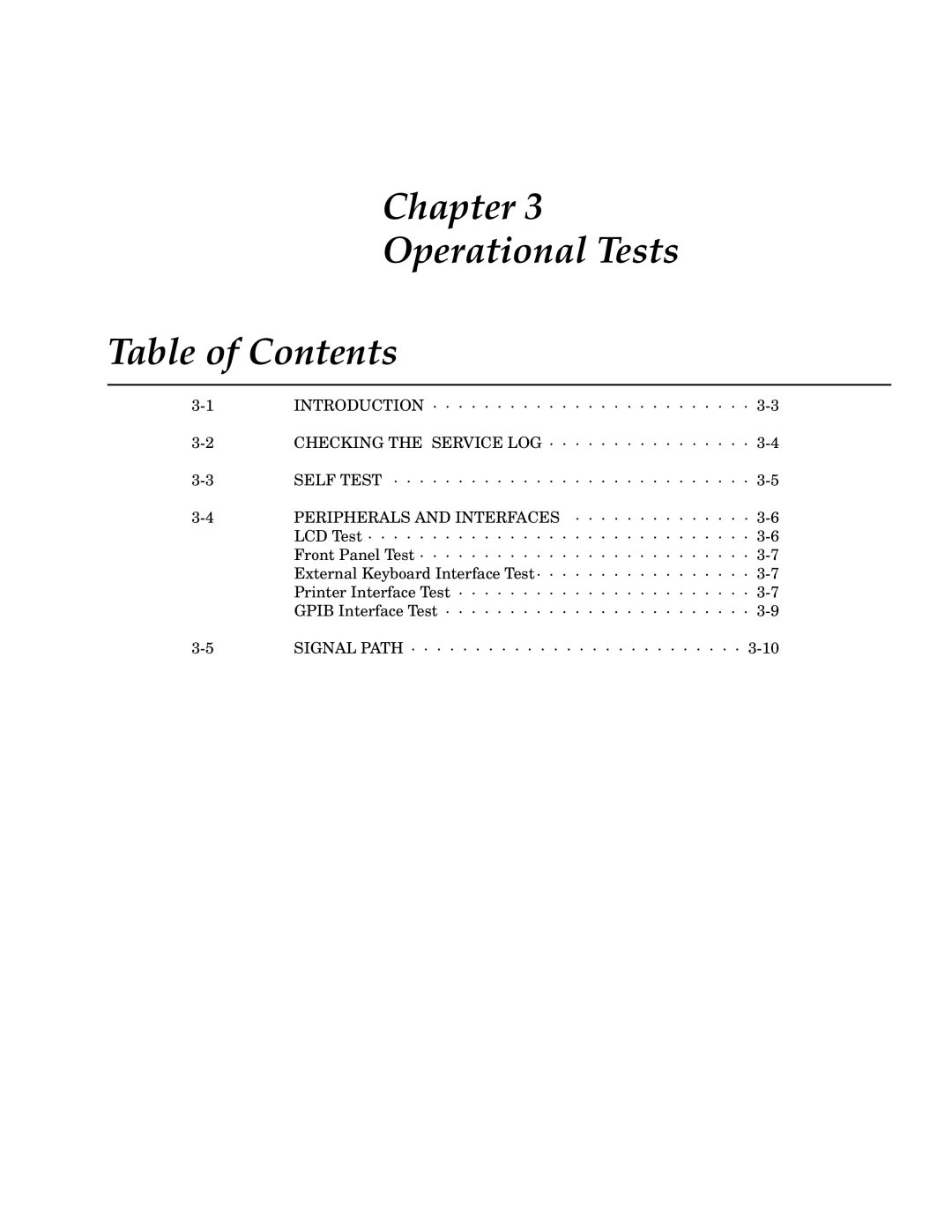 Anritsu 373XXA manual Chapter Operational Tests Table of Contents 