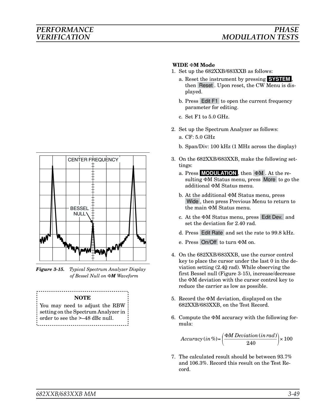 Anritsu 683XXB, 682XXB manual Wide M Mode, Deviation in rad 