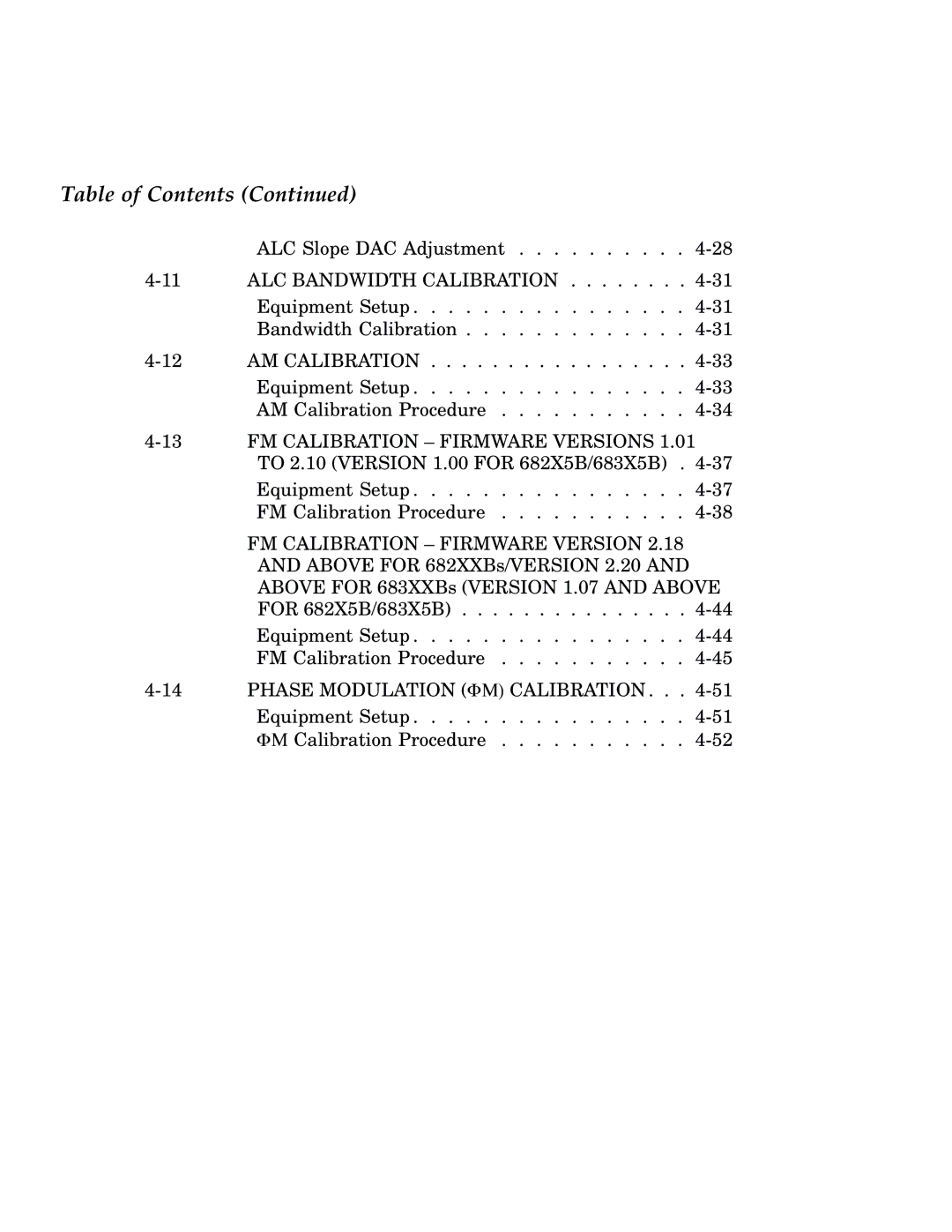 Anritsu 682XXB, 683XXB manual FM Calibration Firmware Version 