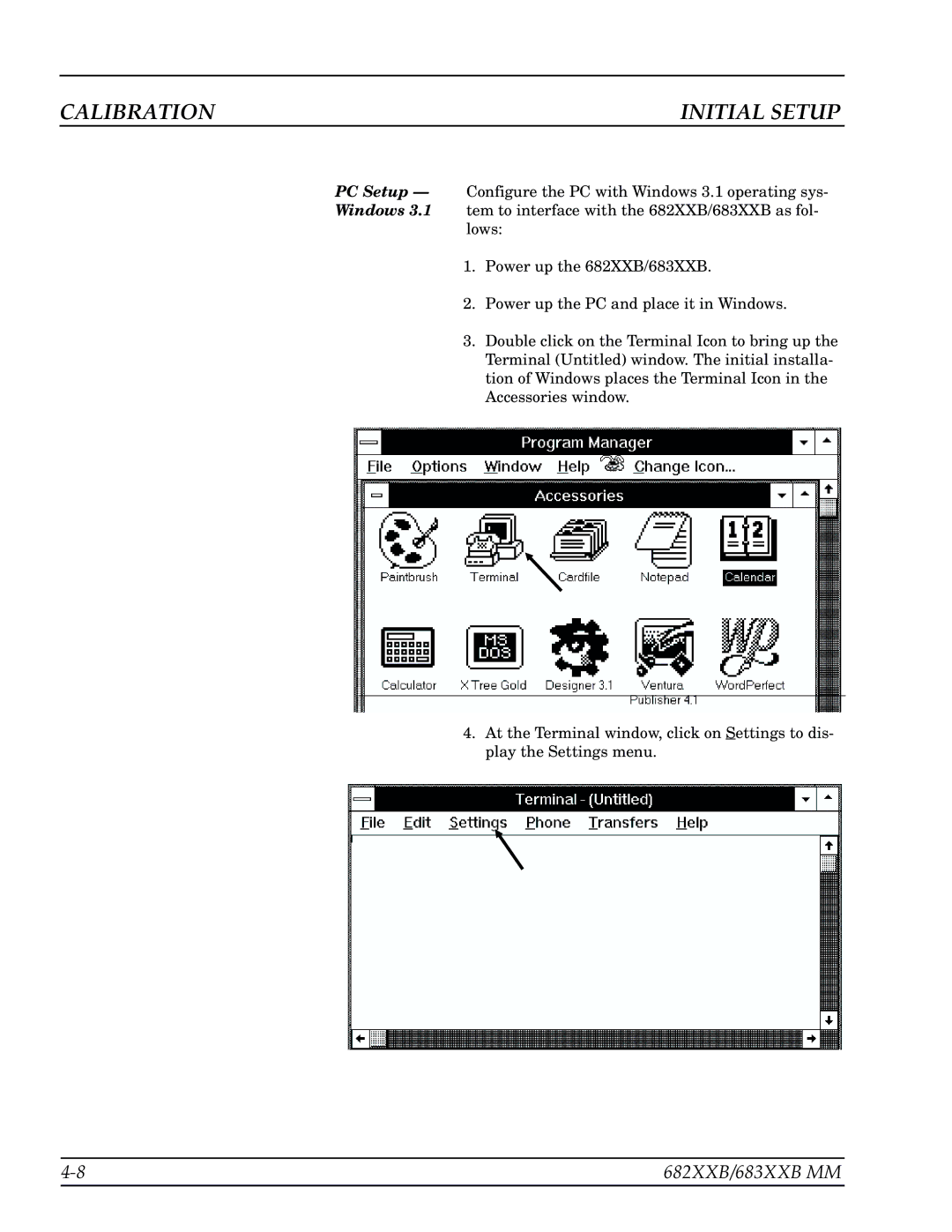 Anritsu 682XXB, 683XXB manual Calibration Initial Setup 