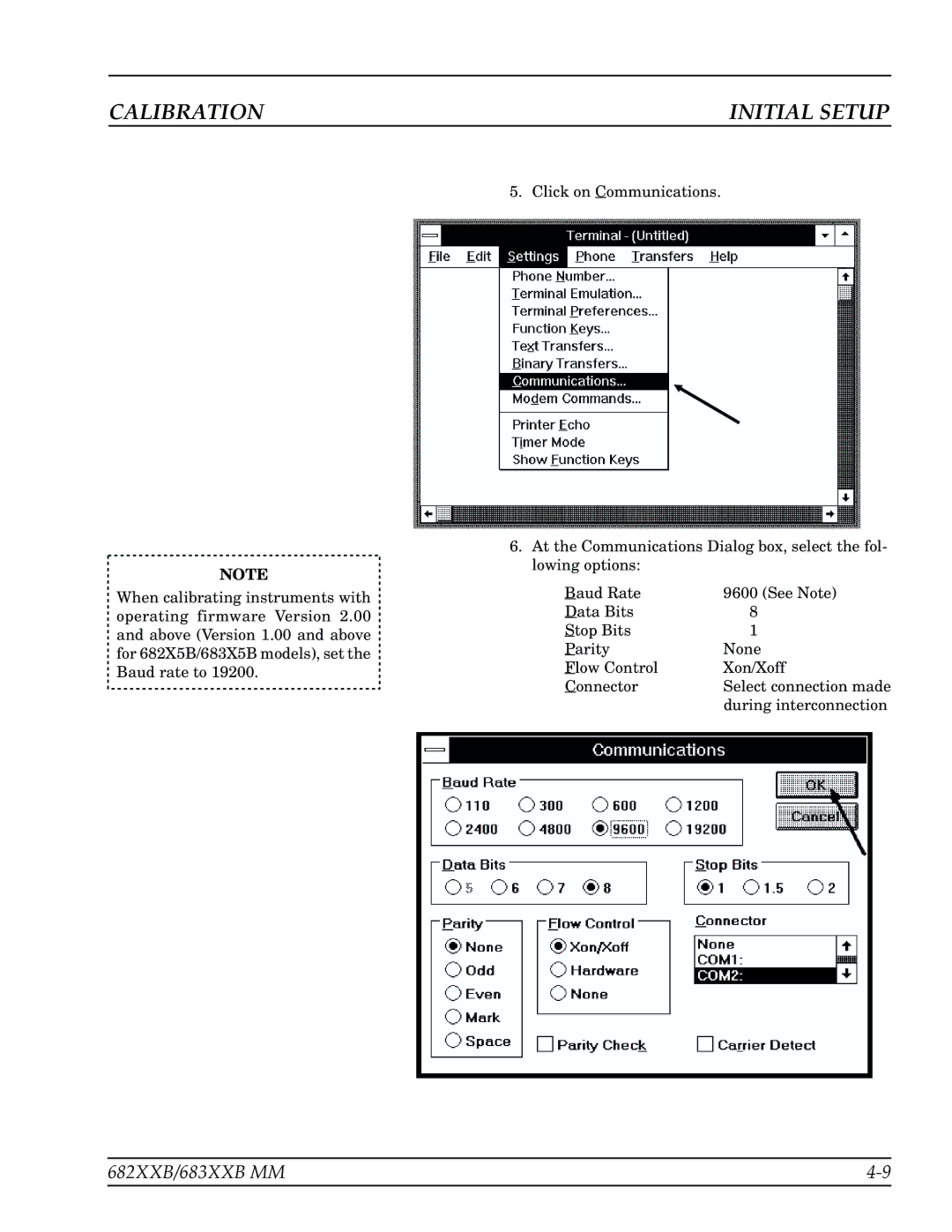 Anritsu 683XXB, 682XXB manual Calibration Initial Setup 