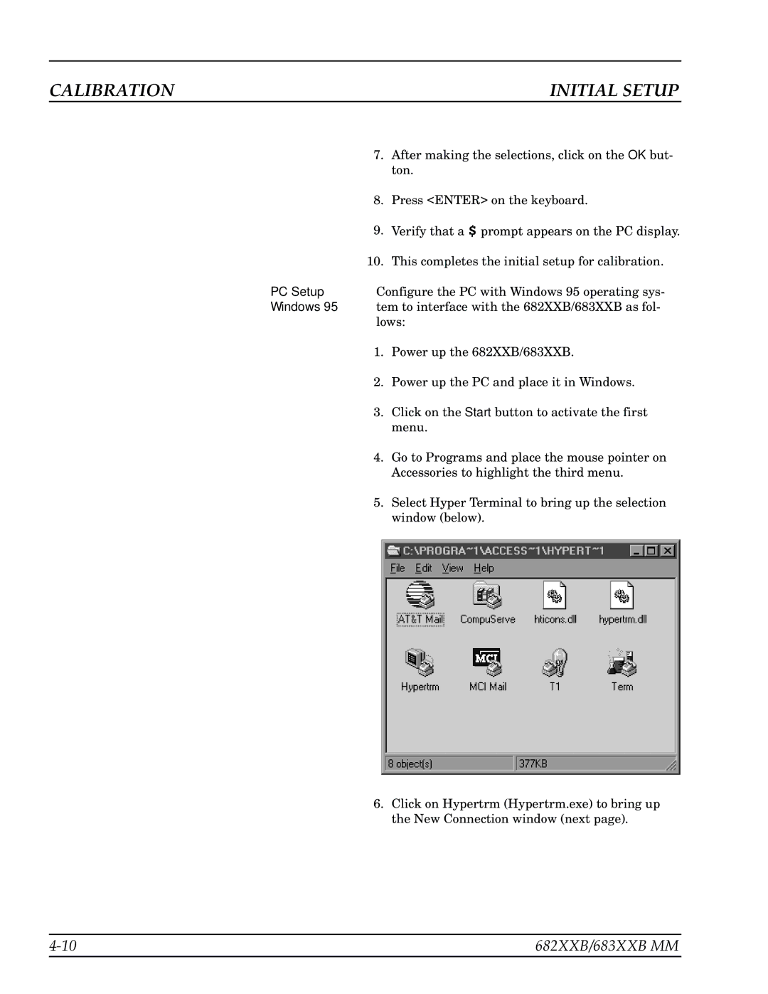 Anritsu 682XXB, 683XXB manual Calibration Initial Setup 