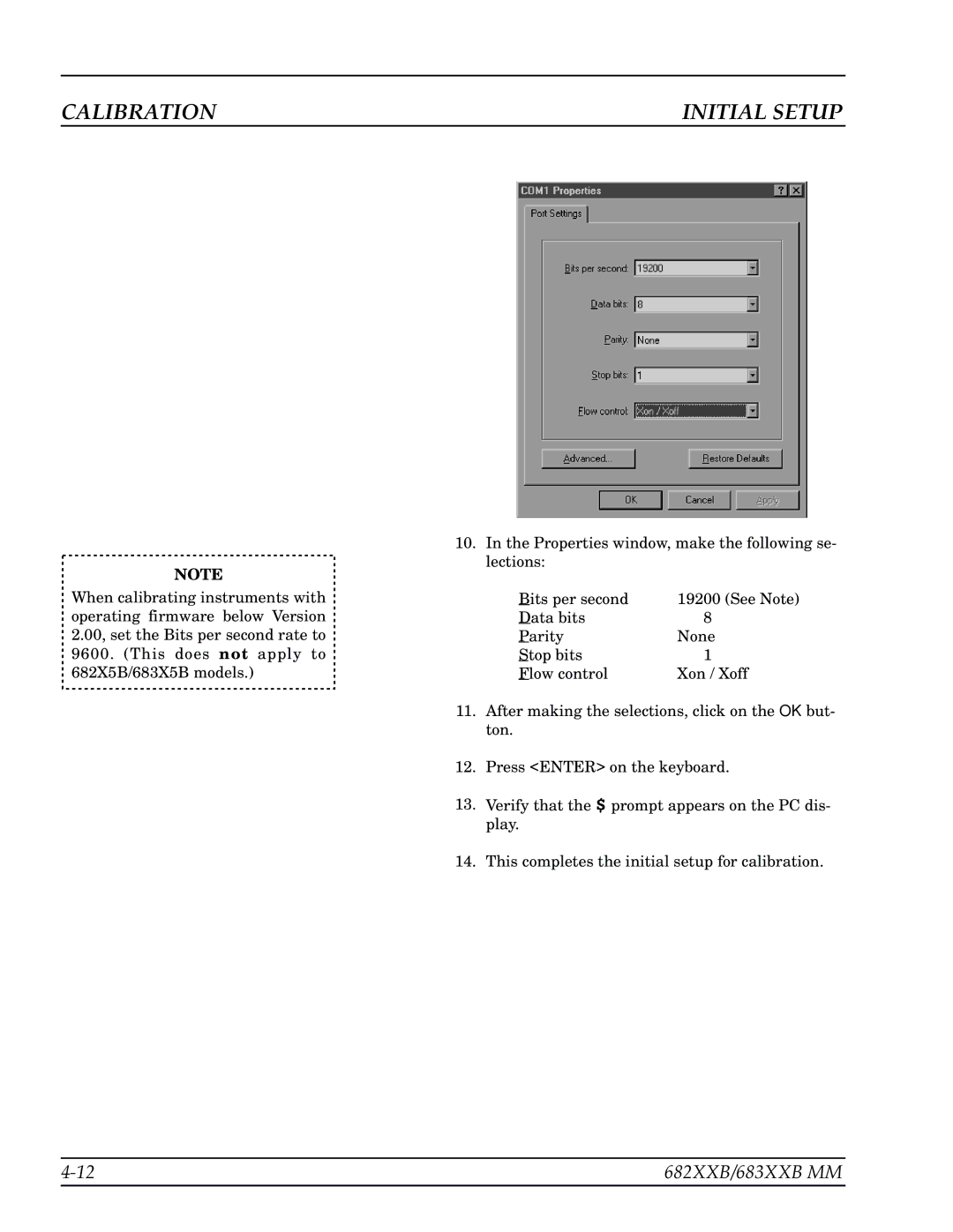 Anritsu 682XXB, 683XXB manual Calibration Initial Setup 