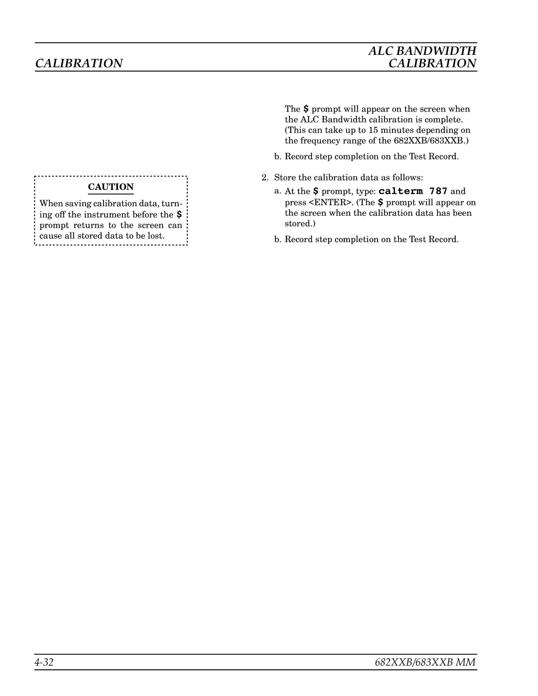 Anritsu 682XXB, 683XXB manual ALC Bandwidth 