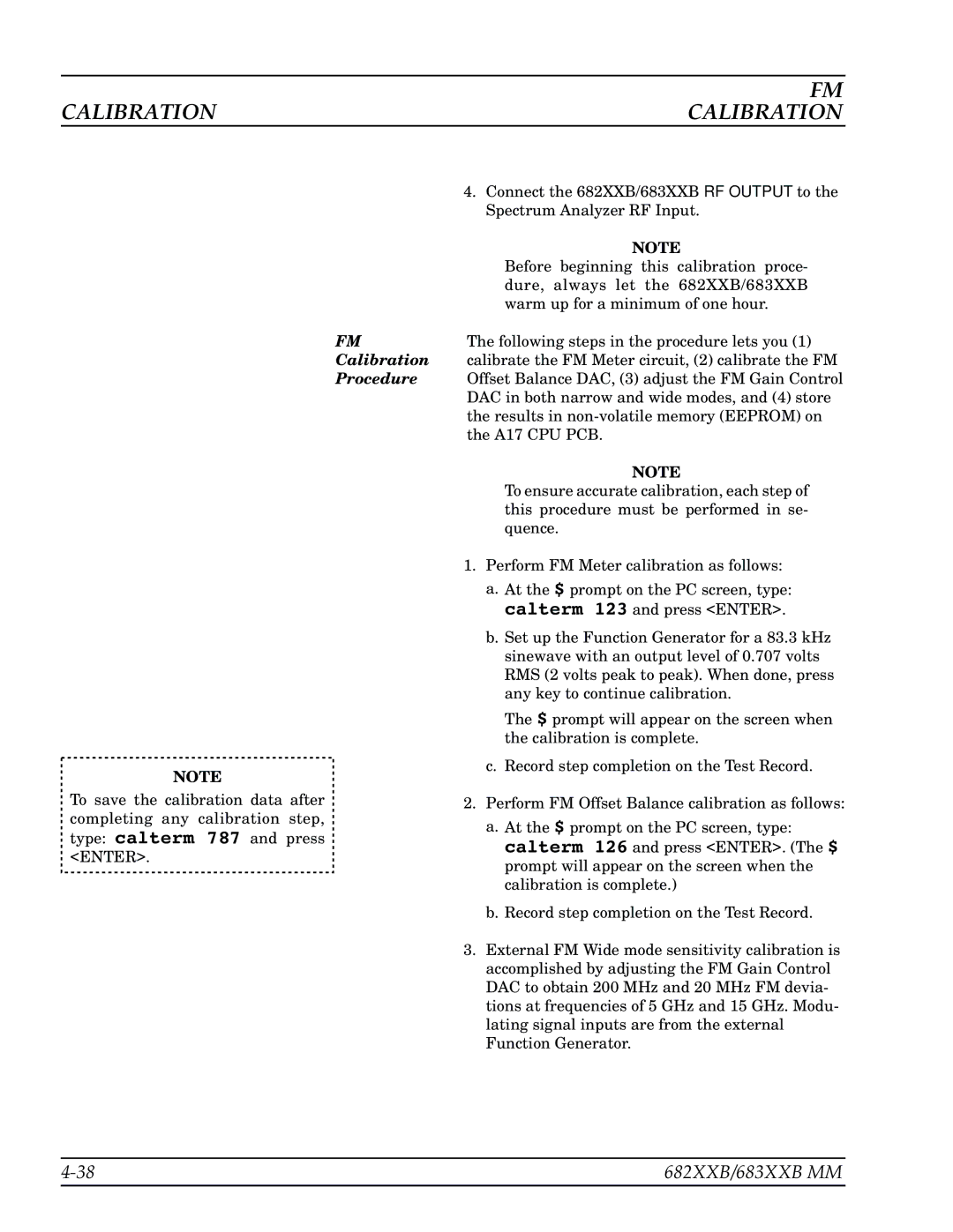 Anritsu 682XXB, 683XXB manual Calibrate the FM Meter circuit, 2 calibrate the FM 