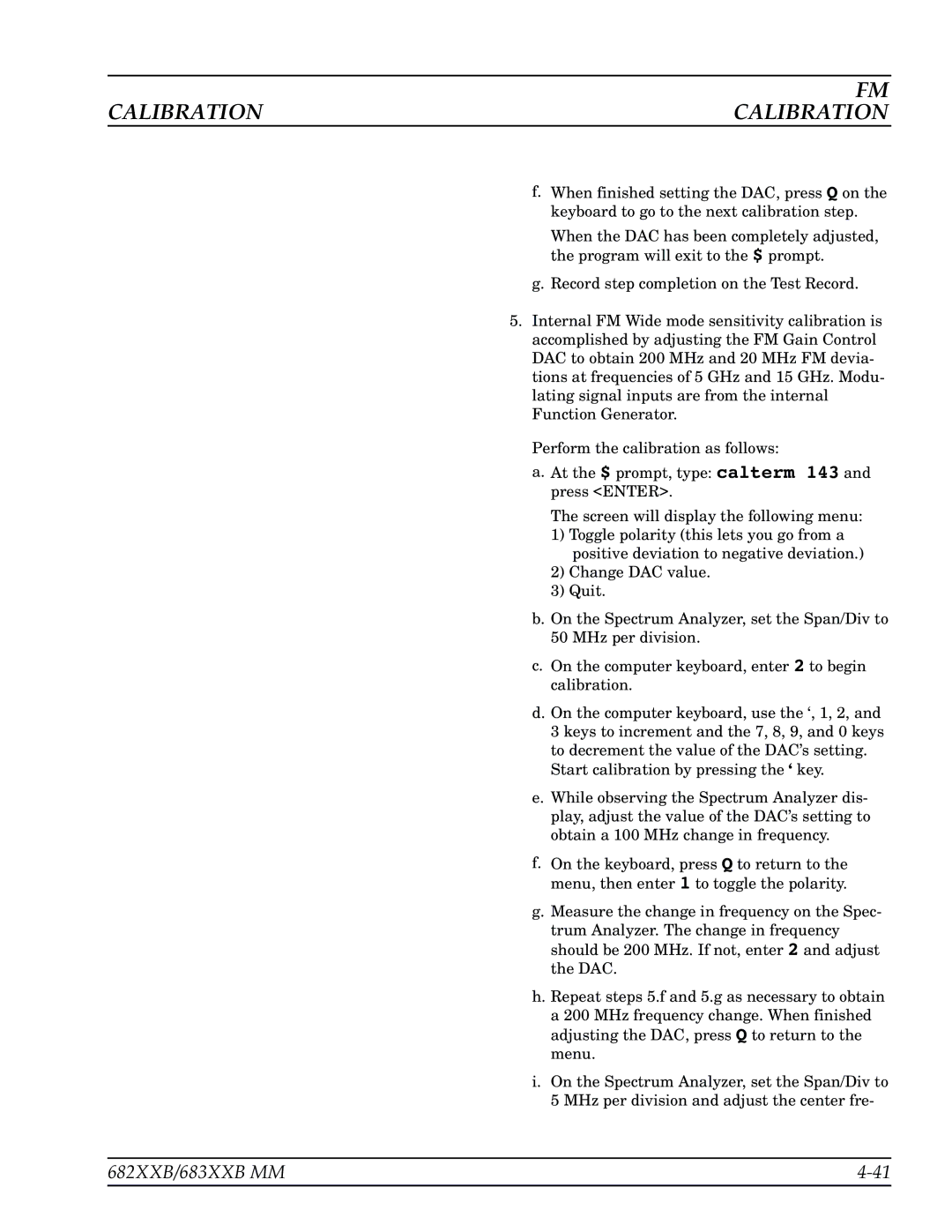 Anritsu 683XXB, 682XXB manual Calibration 