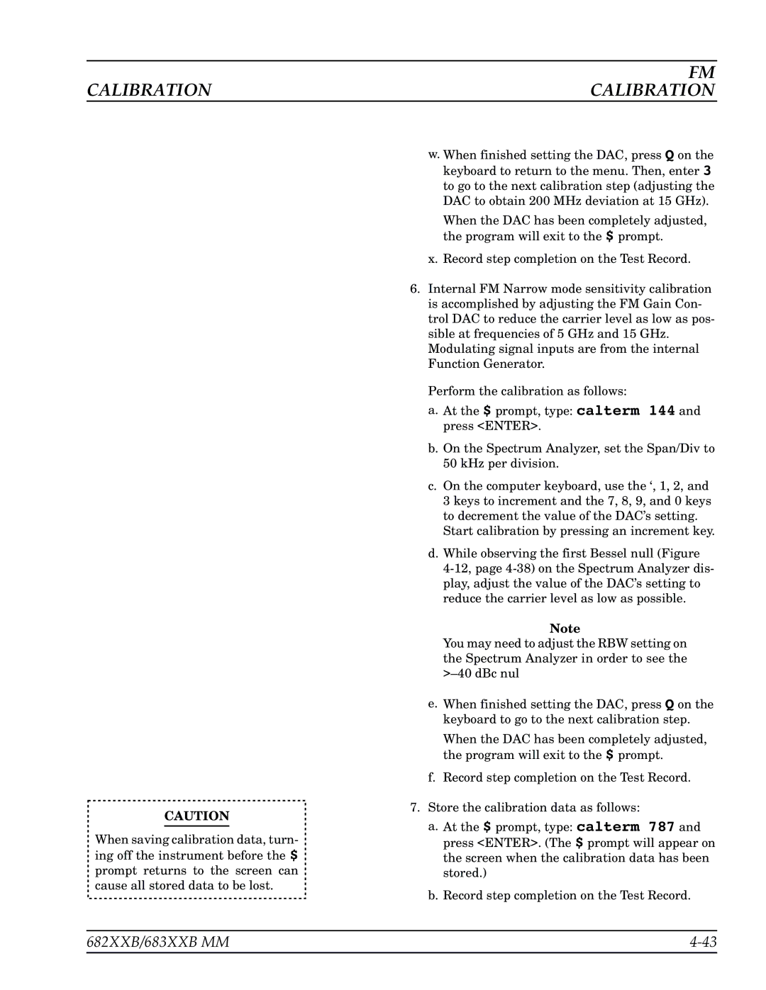 Anritsu 683XXB, 682XXB manual Calibration 