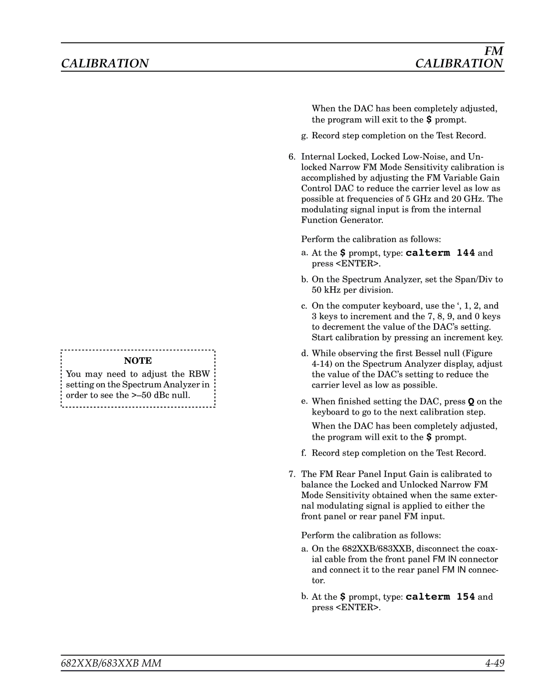 Anritsu 683XXB, 682XXB manual Calibration 
