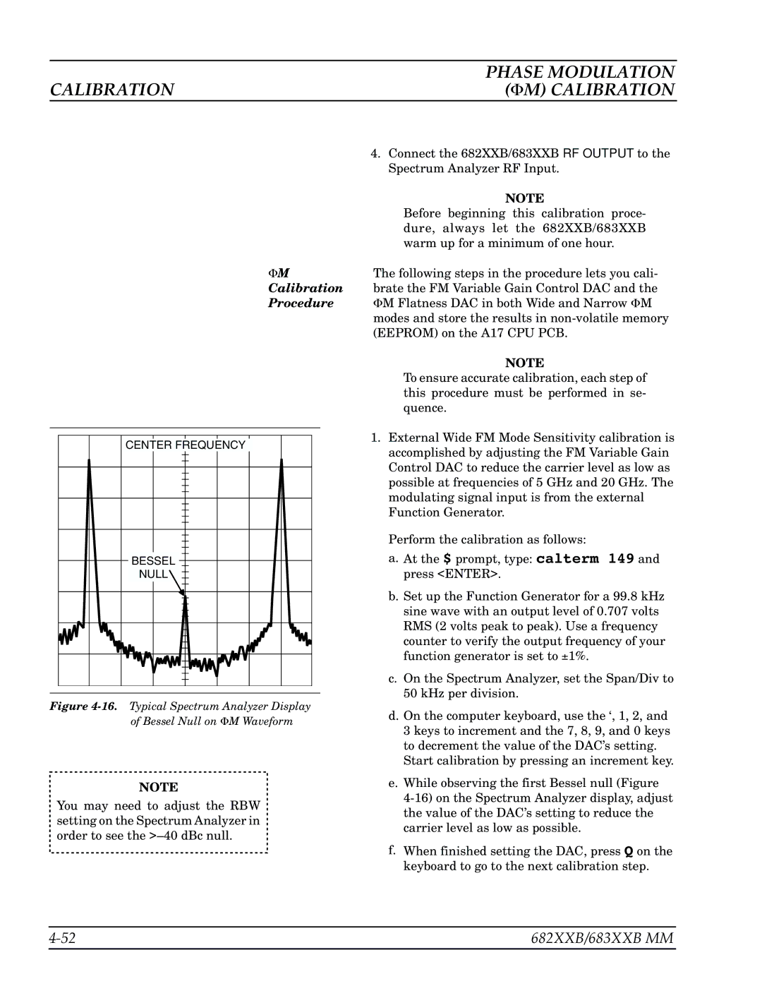 Anritsu 682XXB, 683XXB manual Calibration Procedure 