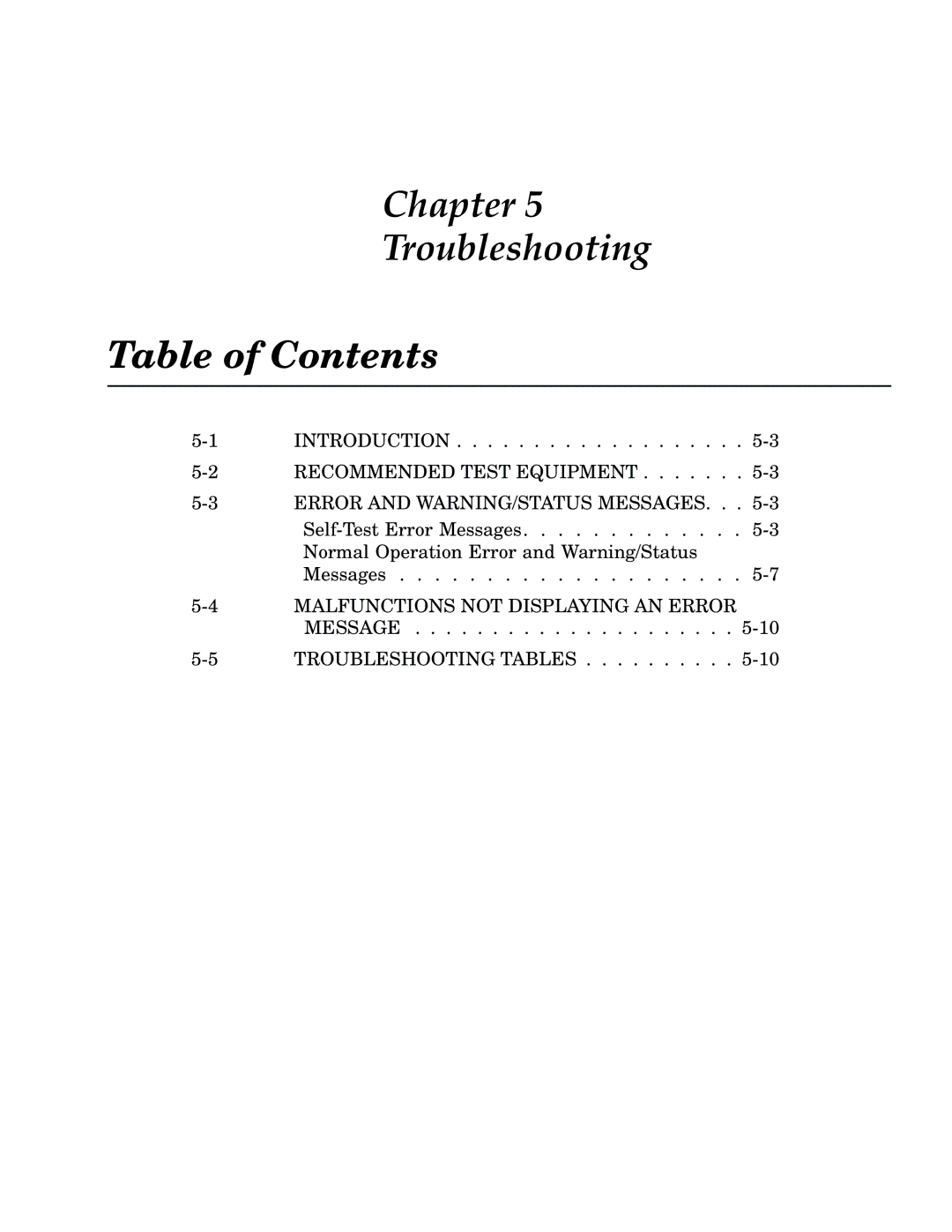 Anritsu 683XXB, 682XXB manual Chapter Troubleshooting Table of Contents 